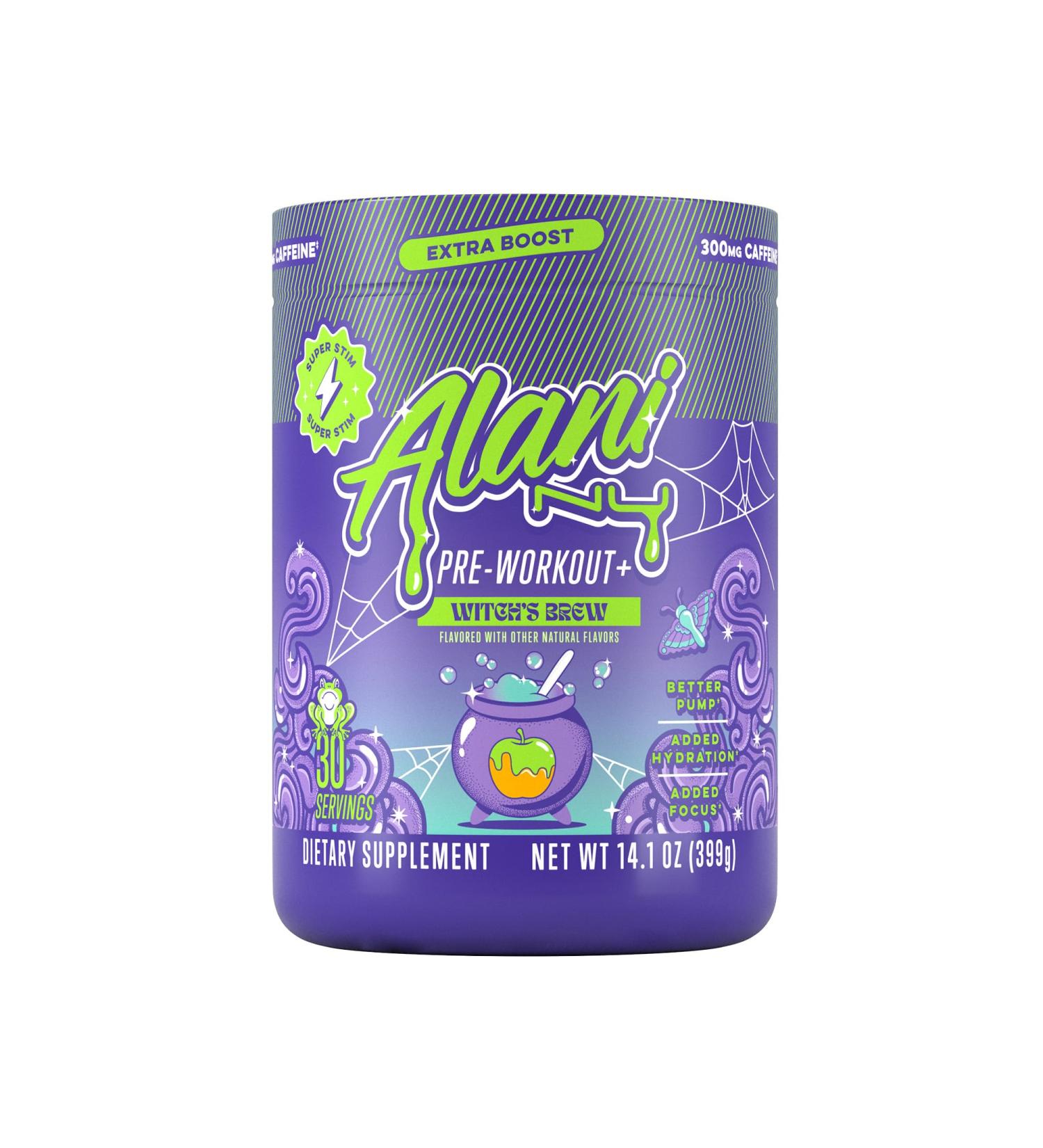 Alani Nu Pre Workout+ Powder Witches Brew Extra Boost Sugar Free 300mg Caffeine L-Theanine Beta-Alanine L-Citrulline 30 Servings Witches Brew 13.8 Ounce (Pack of 1) - Buy Online on GoSupps.com
