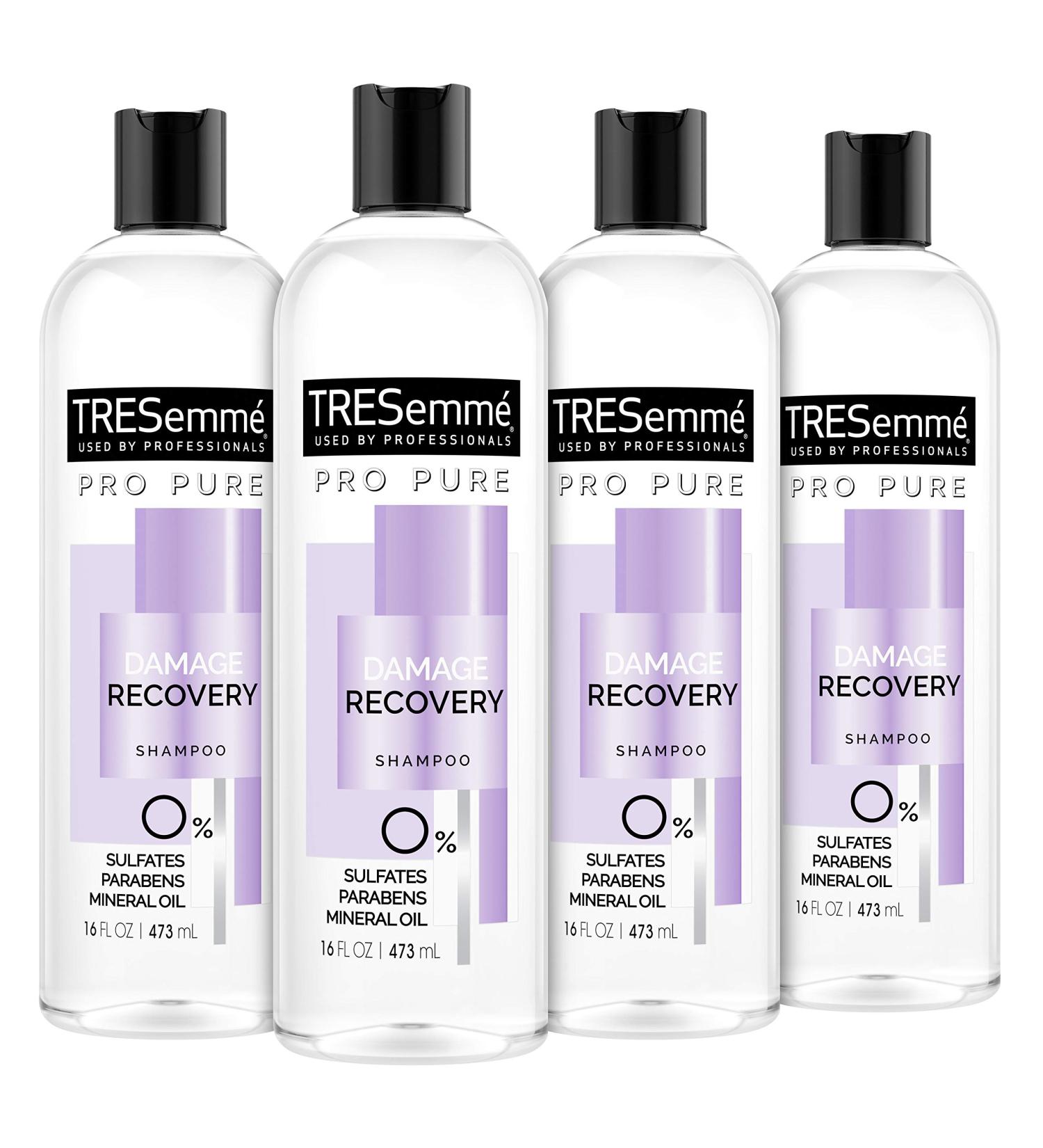 TRESemm Pro Pure Damage Recovery Shampoo 16 fl oz - Pack of 4 | Sulfate, Paraben, and Dye Free - Buy Online on GoSupps.com