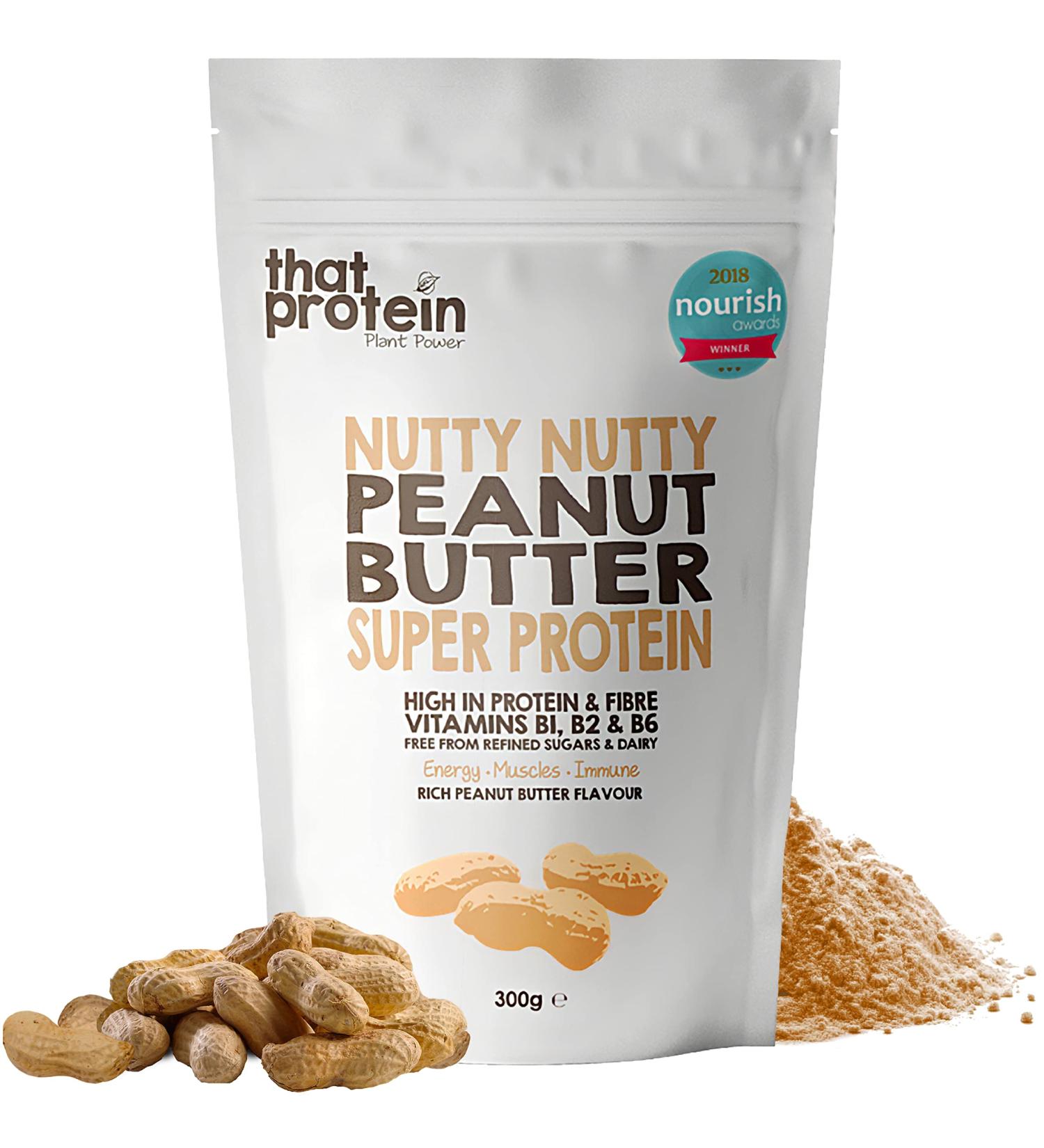 Vegan Protein Powder - Gluten Free & Low FODMAP Peanut Butter Protein Powder - 300g Plant Based Low Calorie Protein Powder for Bones Muscle Energy & Immune System by That Protein - Buy Online on GoSupps.com