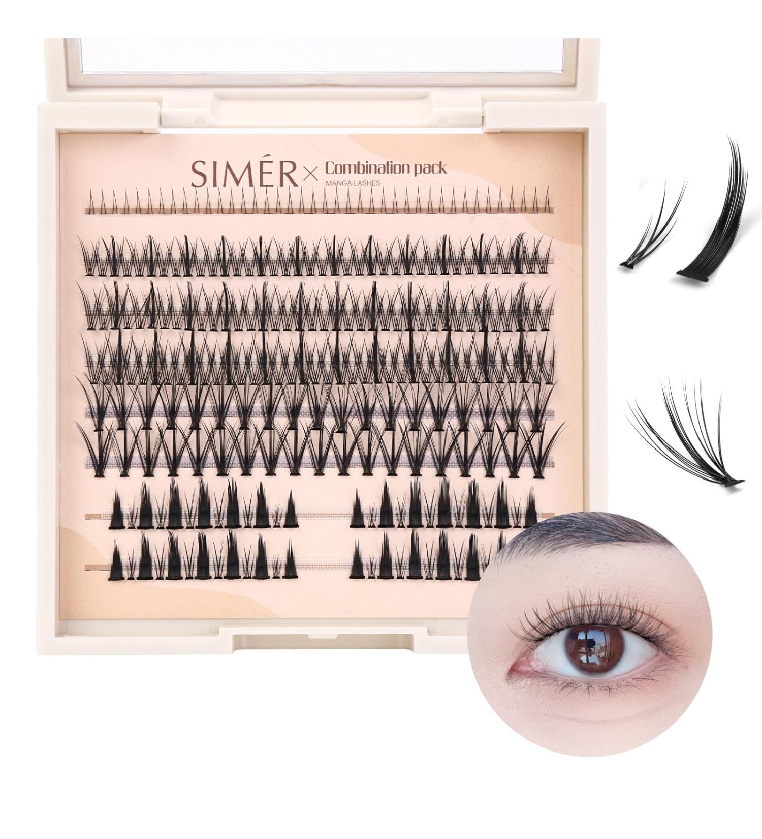 SIMER Individual Lashes 242 Clusters Eyelash Extension Kit for Natural Look - 4 Types, Manga Lashes, 7-13mm - Perfect for Makeup DIY - Buy Online on GoSupps.com