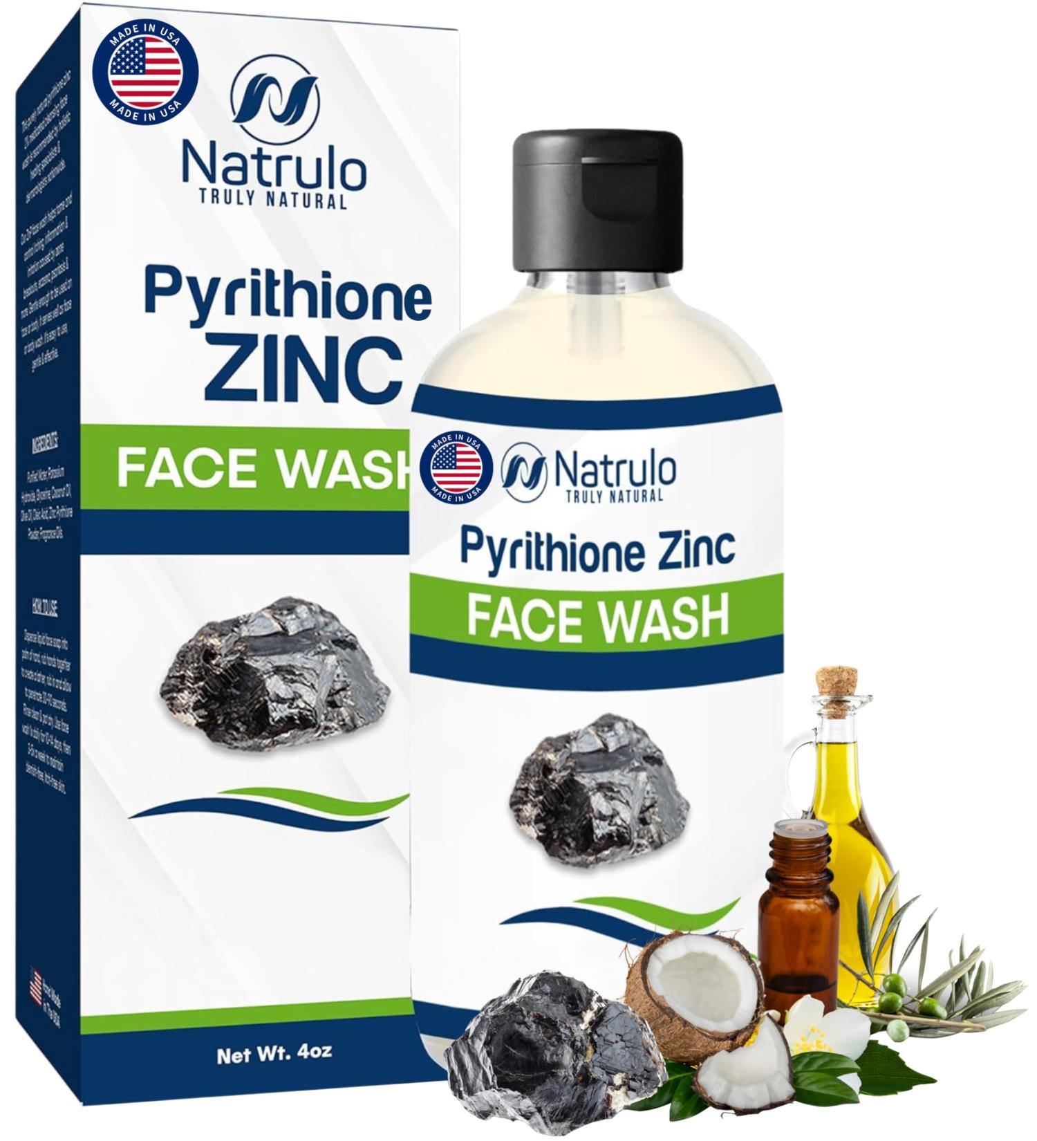 Natrulo Zinc Soap with Zinc Pyrithione | Gentle All-Natural Face & Body Wash | Daily Cleansing Formula for Oily Sensitive & Blemish-Prone Skin | Exfoliating Wash with Aloe & Citrus | Made in USA - Buy Online on GoSupps.com