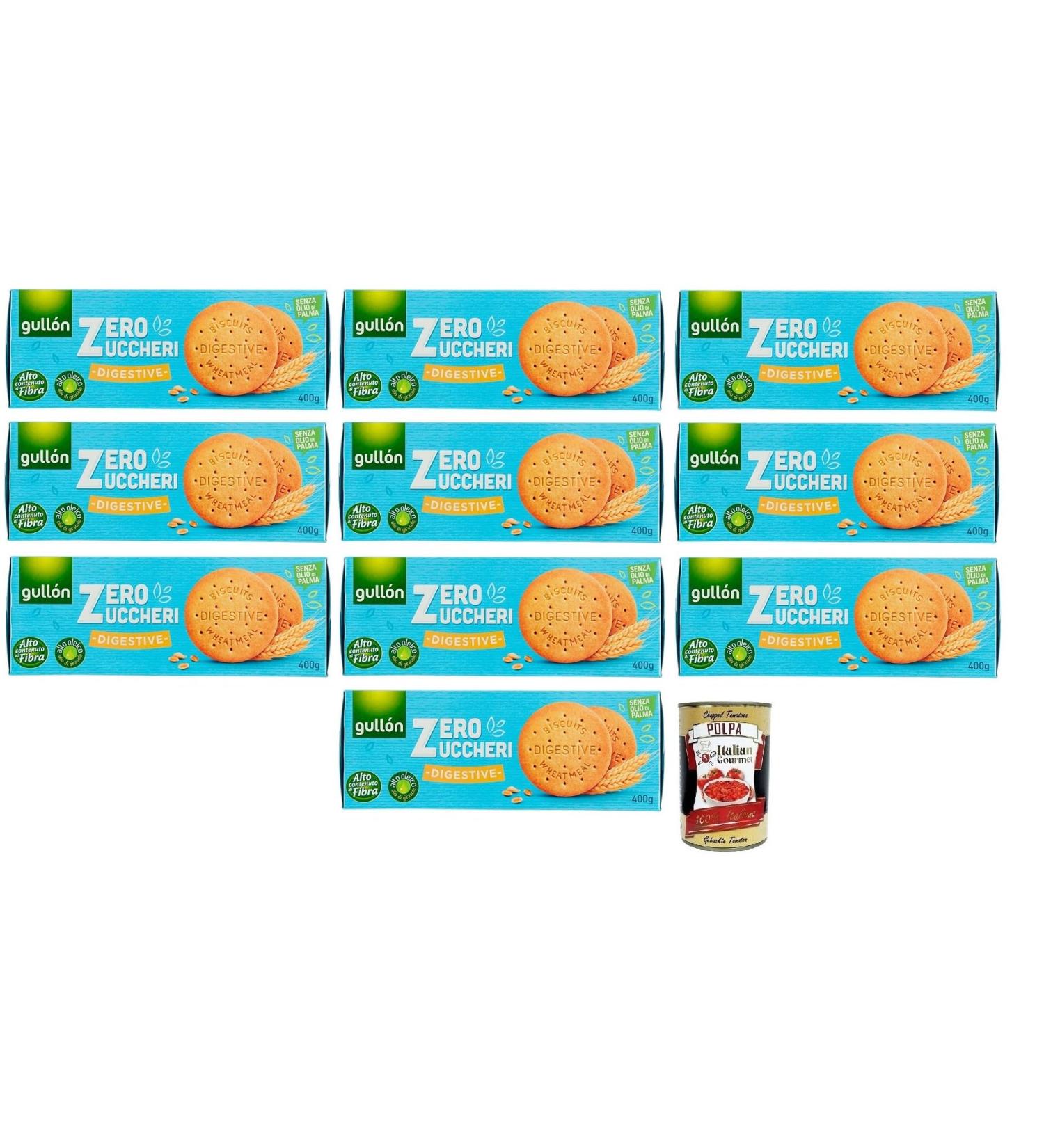  Italian Gourmet E.R. Gull n Digestive Wholemeal Zero Sugar Cookies Whole Cookies with Sweeteners Sugar Free 400 g Pack + Italian Gourmet Tomato Pulp 400 g Tin - Buy Online on GoSupps.com