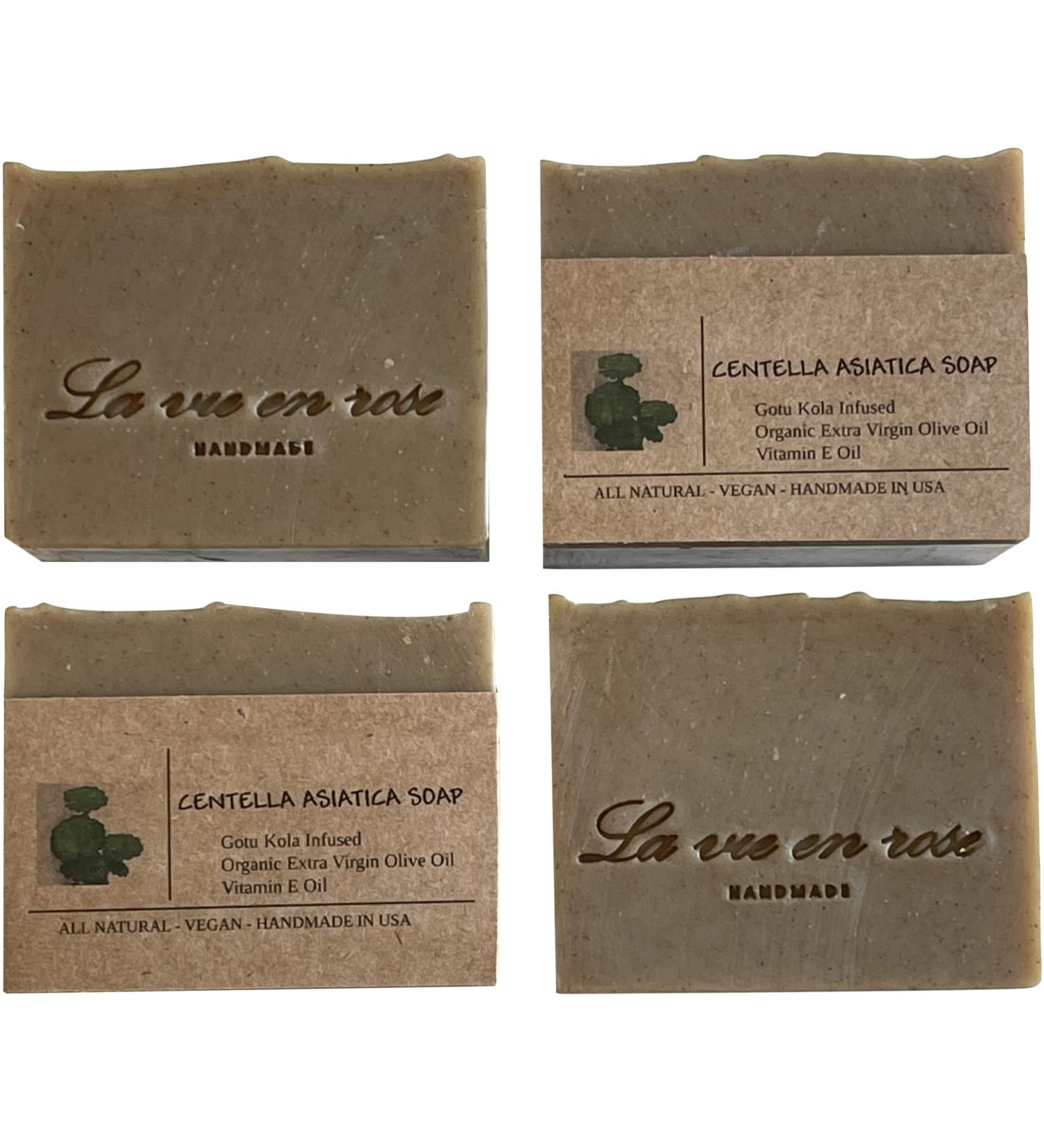 La Vie En Rose Centella Asiatica Soap Bars - Handmade Natural Soap for All Skin Types | 4 Bars (5.0-5.4 oz) | International Shipping Available - Buy Online on GoSupps.com
