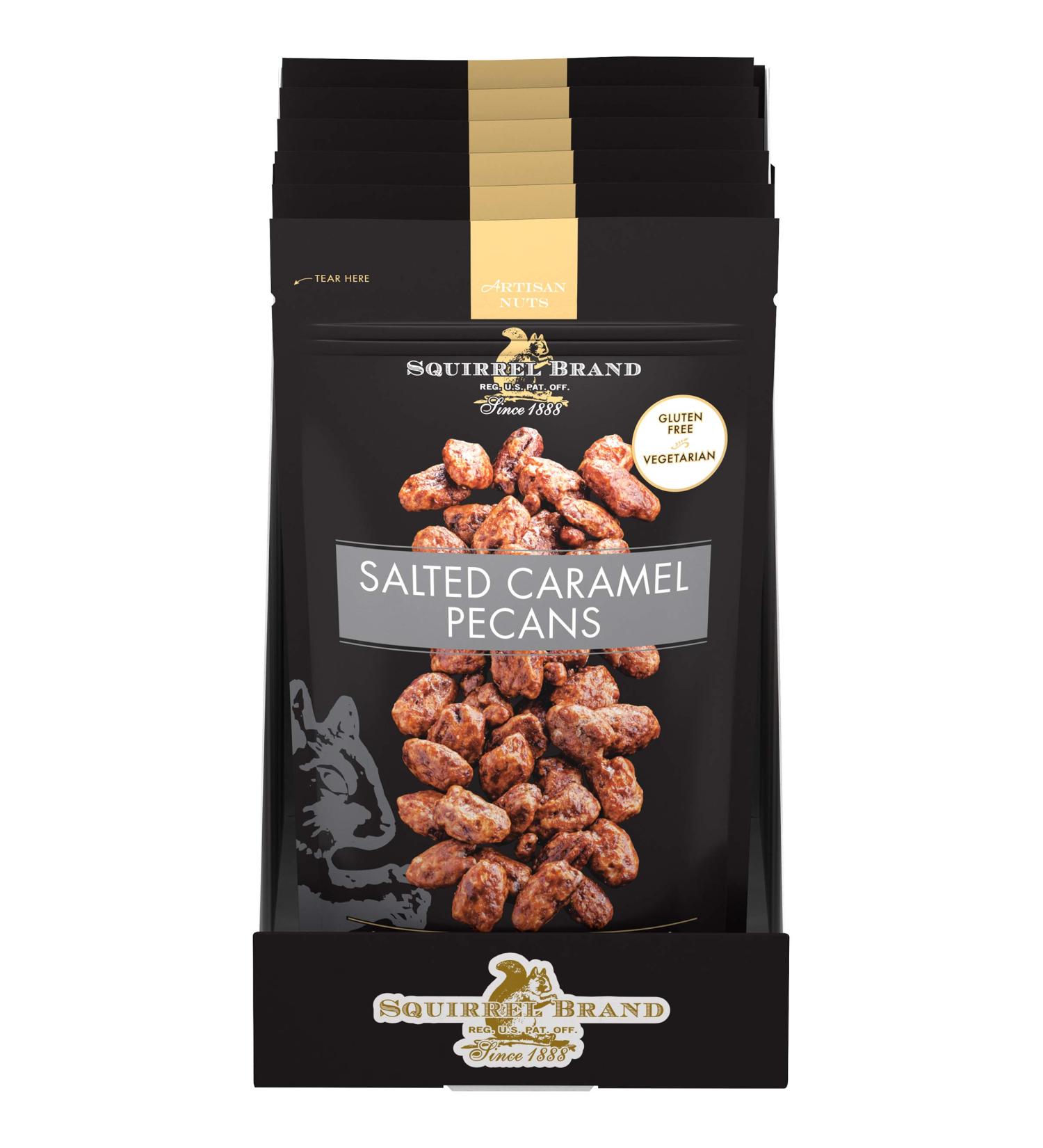 SQUIRREL BRAND Artisan Salted Caramel Pecans 3.5 oz - Pack of 6 | Gourmet Nuts - Buy Online on GoSupps.com