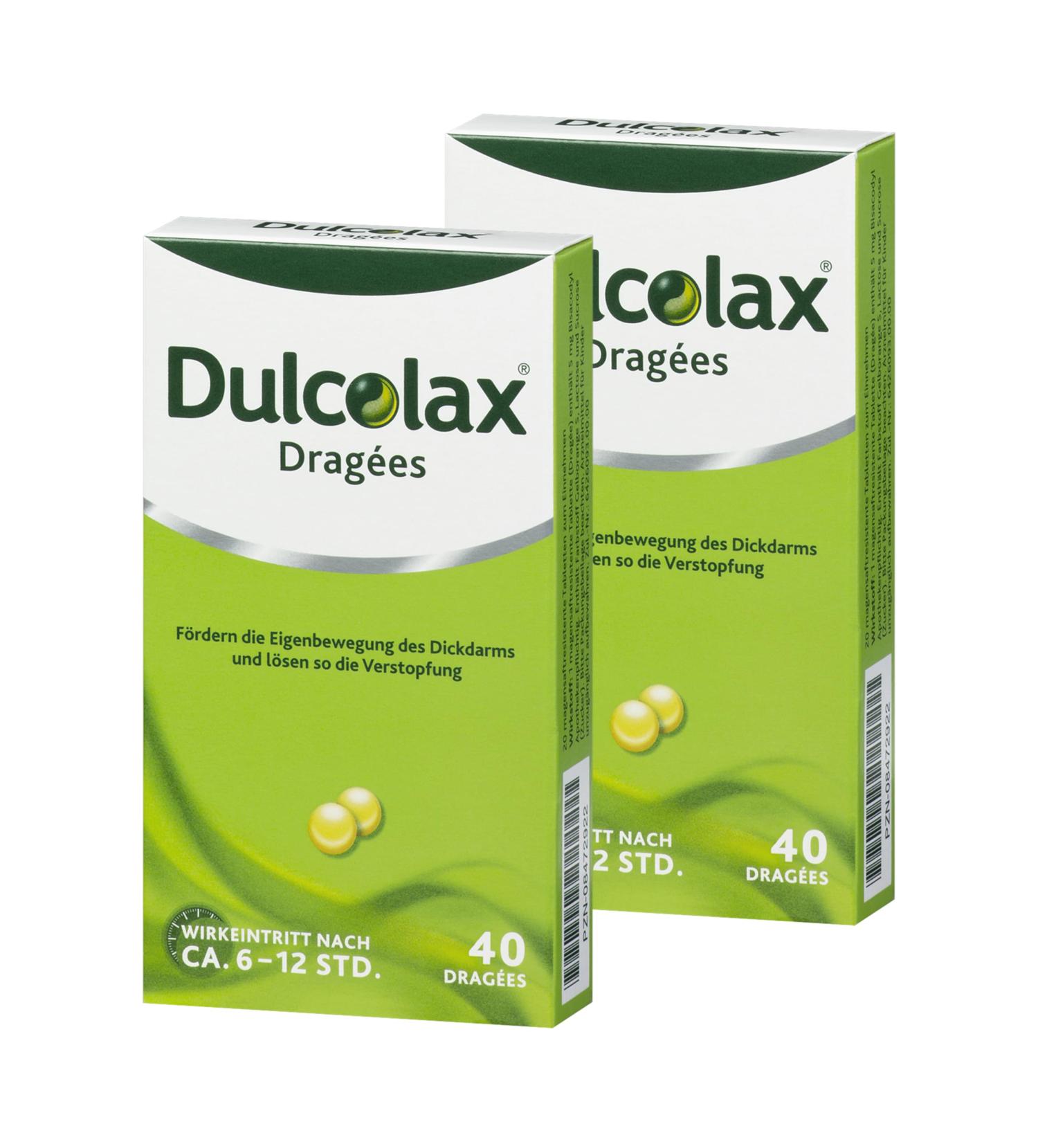 Dulcolax Drag es Tin - 2 x 40 pcs | Bisacodyl for Predictable Constipation Relief | International Shipping Available - Buy Online on GoSupps.com