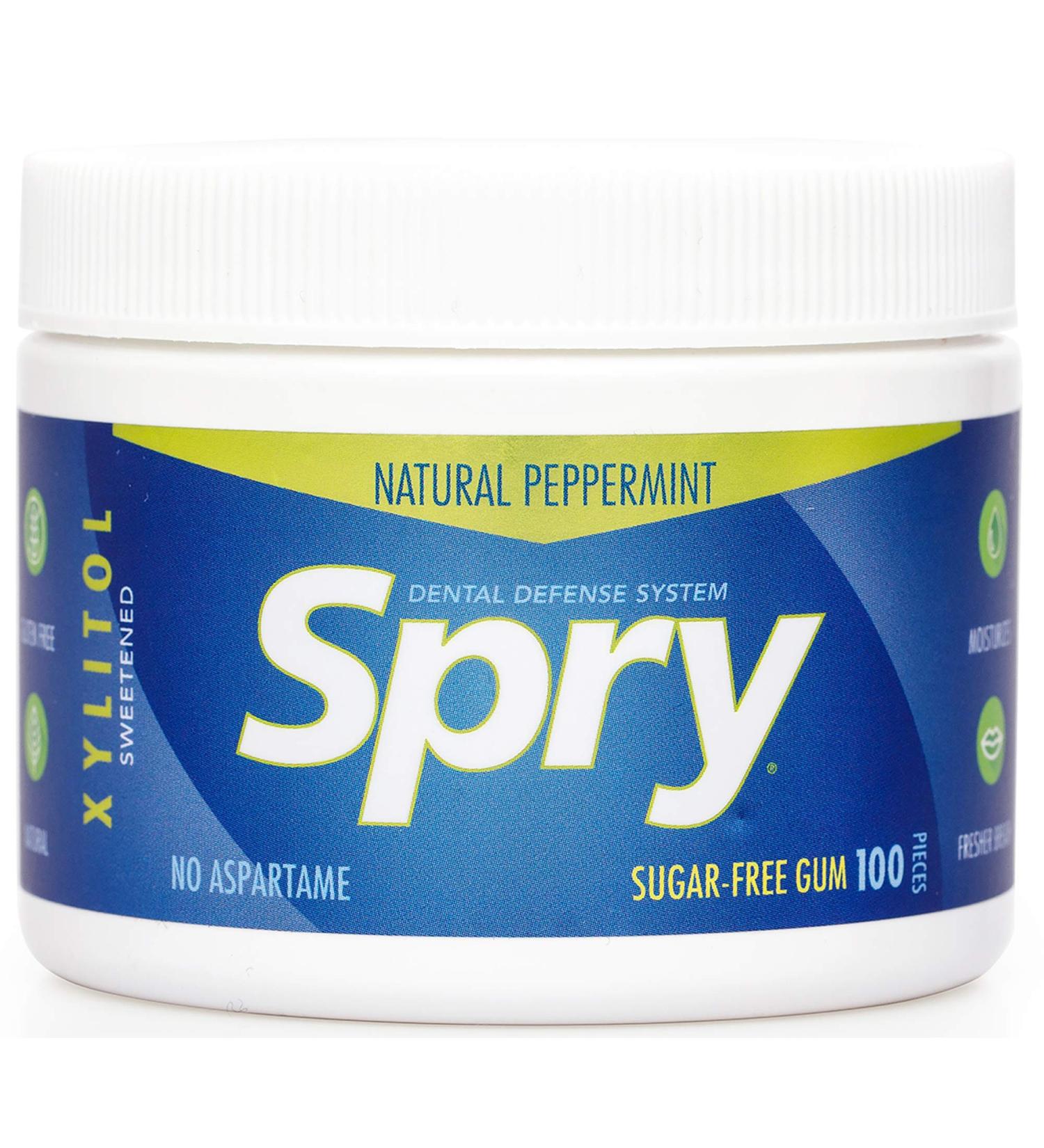 Xlear Spry Peppermint Sugar-Free Chewing Gum 100 Count - Fresh Breath & Dental Health - Buy Online on GoSupps.com