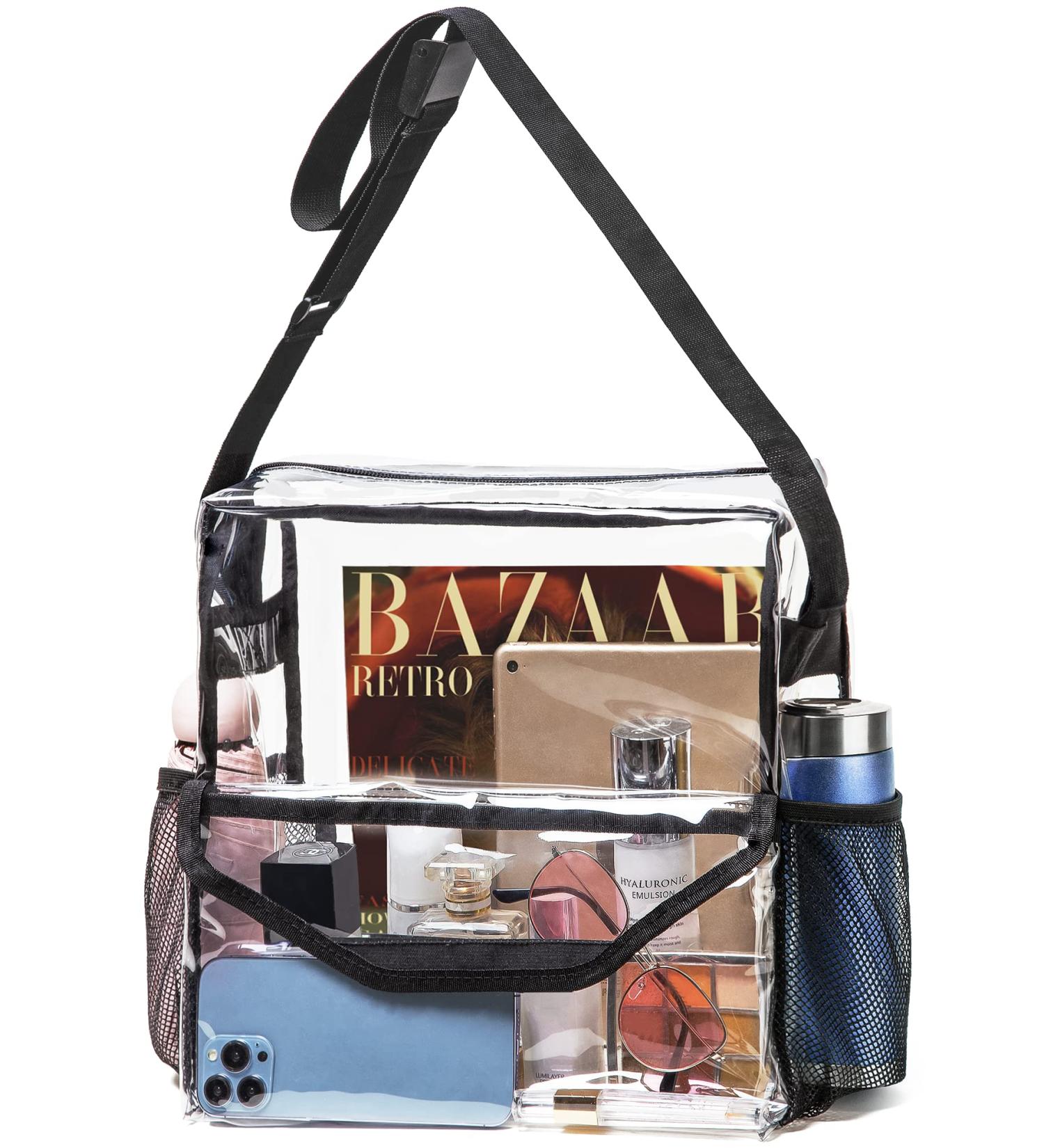 Vorspack Clear Tote Bag - Stadium-Approved Adjustable Strap for Events, Concerts, Work - Black - Buy Online on GoSupps.com