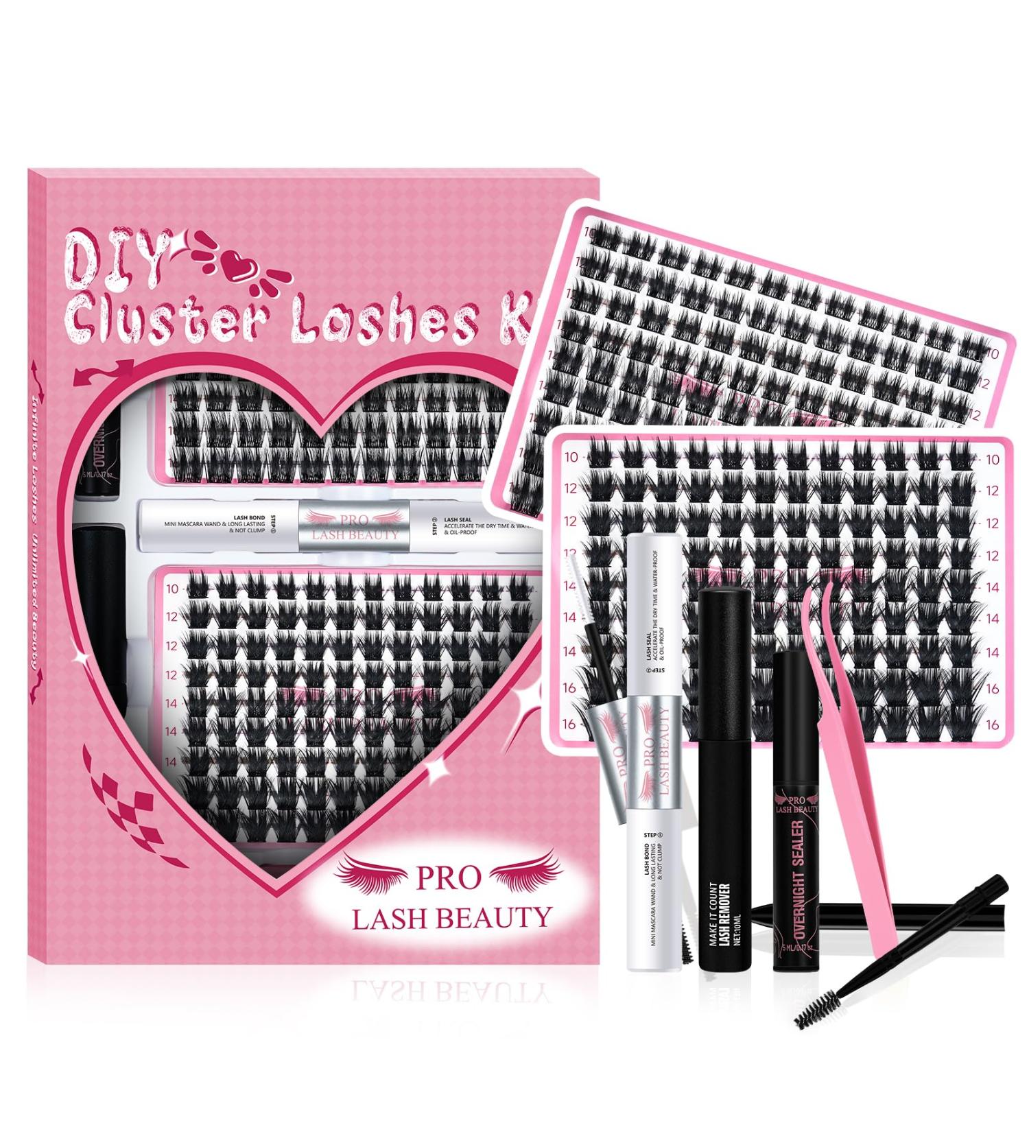 DIY Lash Extension Kit with 216 Pcs Clusters - Cheery+Posh (Beginner at Home) - Buy Online on GoSupps.com