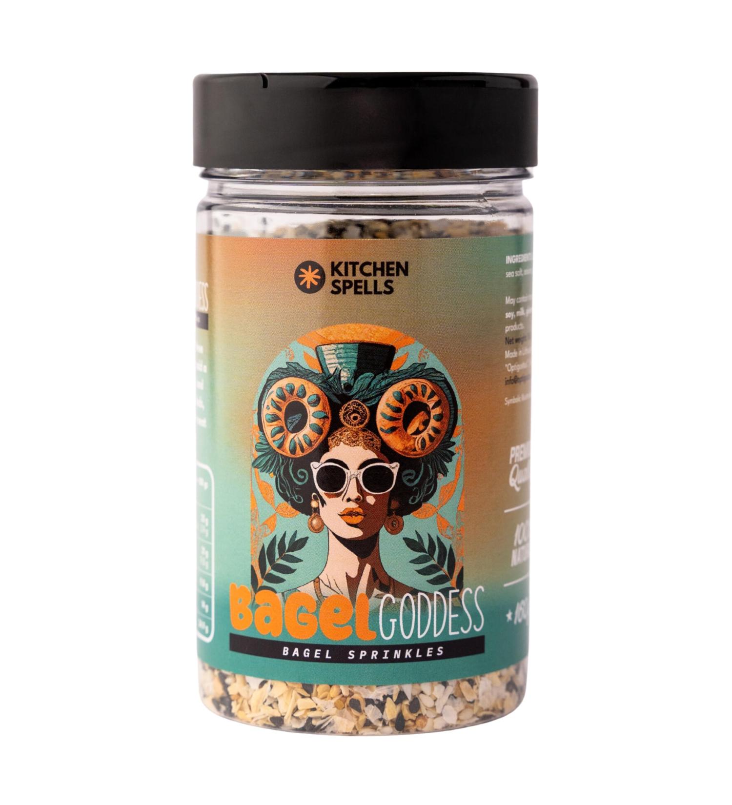 Bagel Goddess Sprinkles - Versatile Bagel Seasoning Blend - Crunchy Topping for Bagels, Salads, and Veggies - 160g - Buy Online on GoSupps.com
