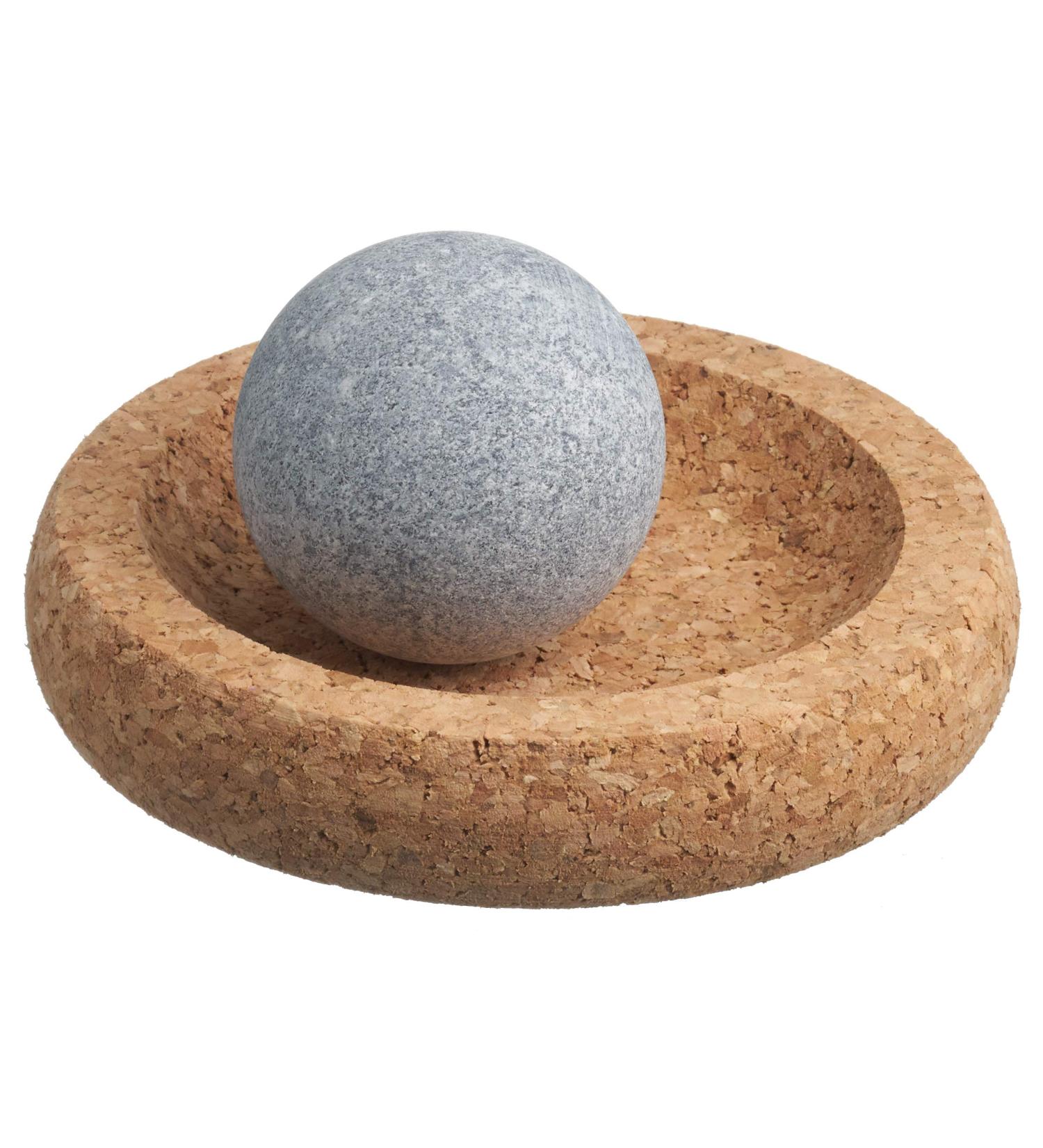 Minisole Joy |Massage ball for the foot muscles foot reflex zone massage made of natural bacon stone with cork pad made in finland