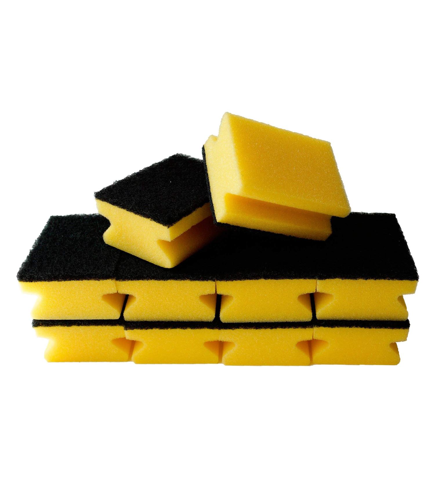 Buy Sonty 10-Piece Premium Pot Cleaner | Stubborn Dirt Flush Sponge | 9x7x4 cm Black/Yellow - International Shipping Available - Buy Online on GoSupps.com