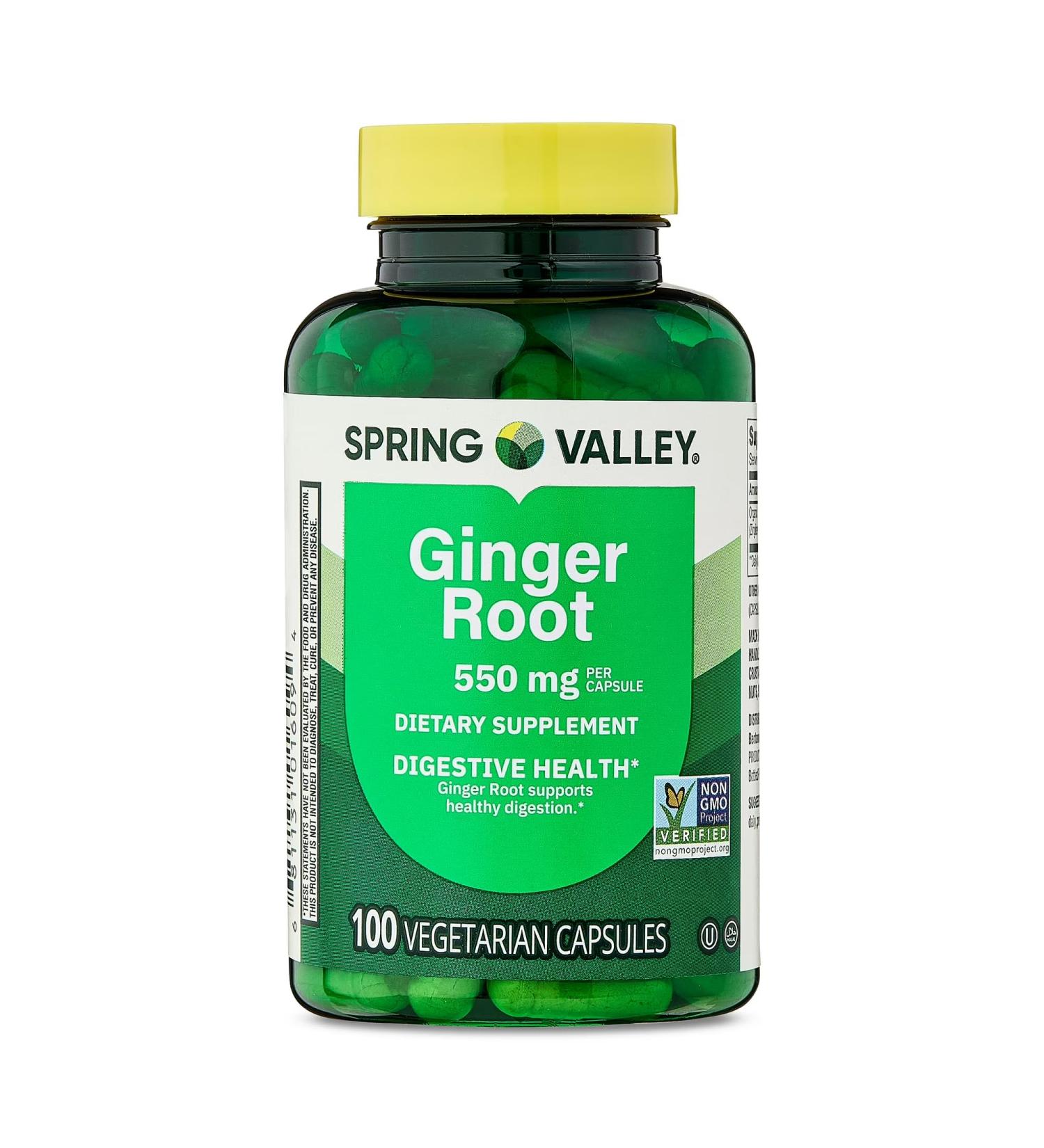Ravazzi Spring Valley Ginger Root 550 mg Digestive Health Dietary Supplement Capsules 100 Count per Bottle (Pack of 1) - New Look - Buy Online on GoSupps.com