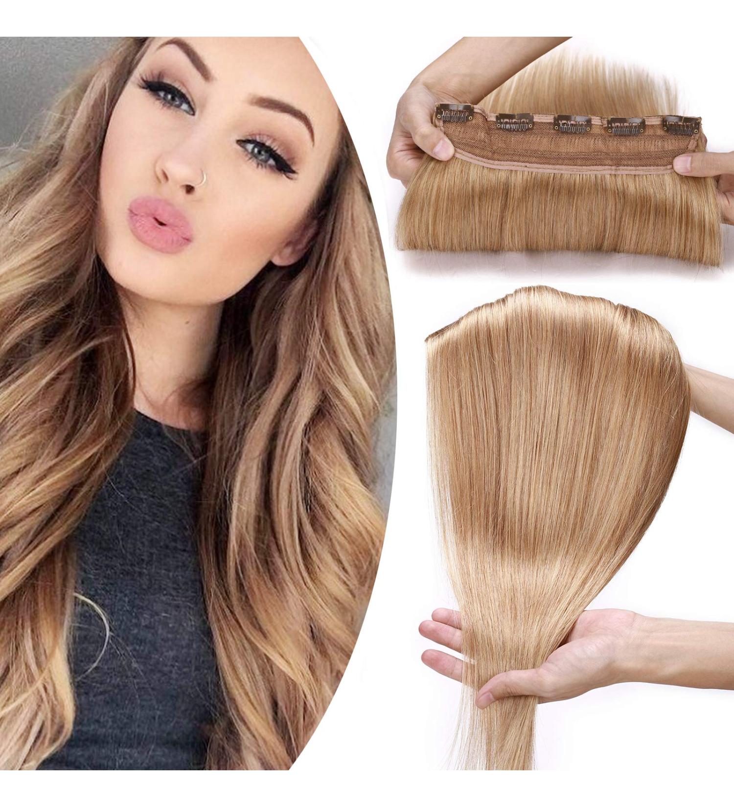 18 inches SEGO One Piece Clip in Remy Real Hair Extensions Human Hair THICK #27 Dark Blonde Hairpieces for Women 3/4 Full Head Straight (90g) - Buy Online on GoSupps.com