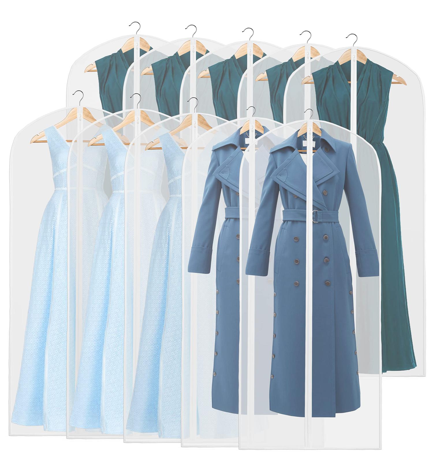 10 Pack - Simplehouseware 55-Inch Translucent Garment Bags with Zipper - Ideal for Suits, Dresses, Costumes, and Uniforms - Pack of 10 - Buy Online on GoSupps.com