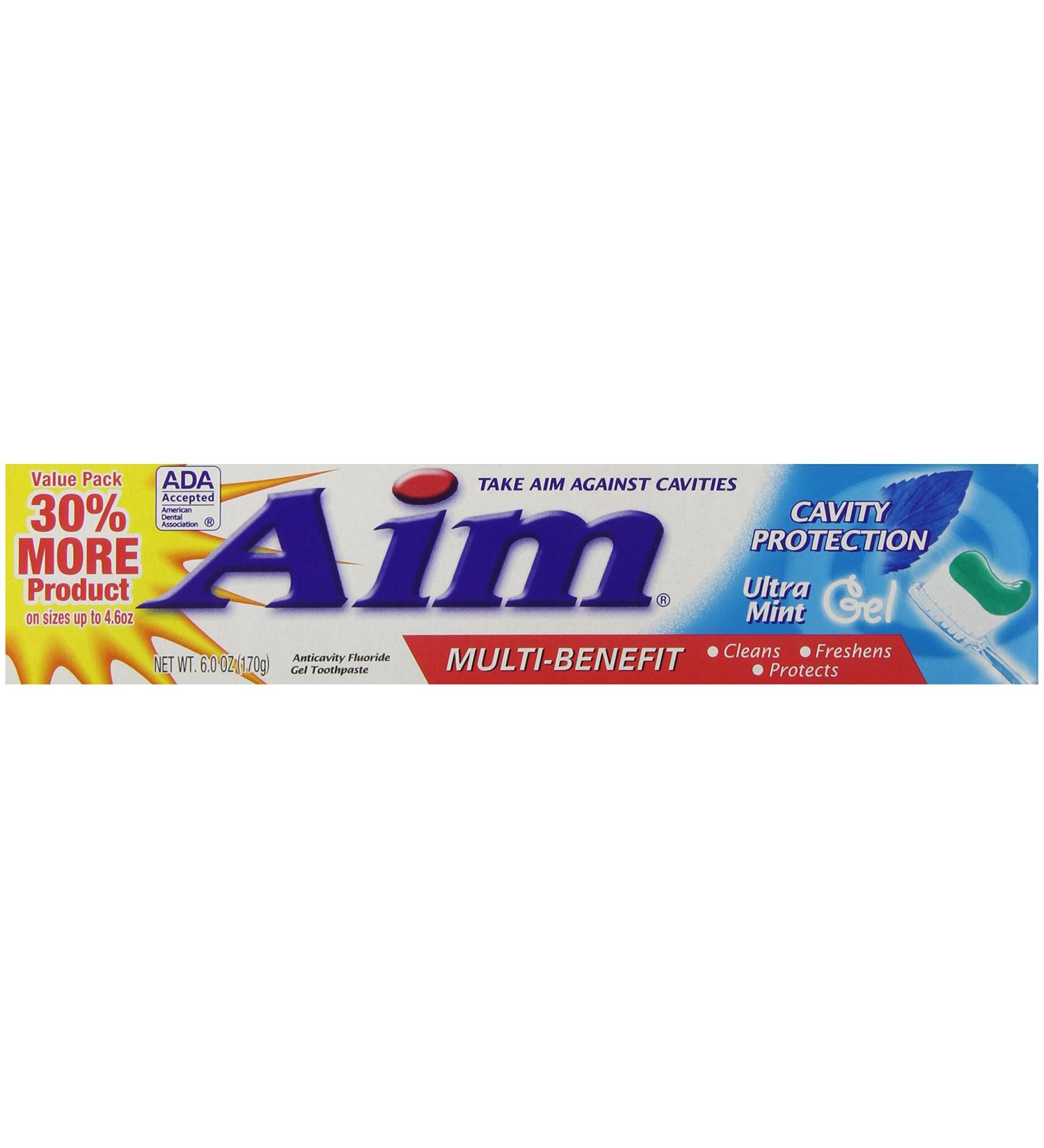 AIM Cavity Protection Gel Toothpaste - 6 oz Mint | Church & Dwight | International Shipping Available - Buy Online on GoSupps.com