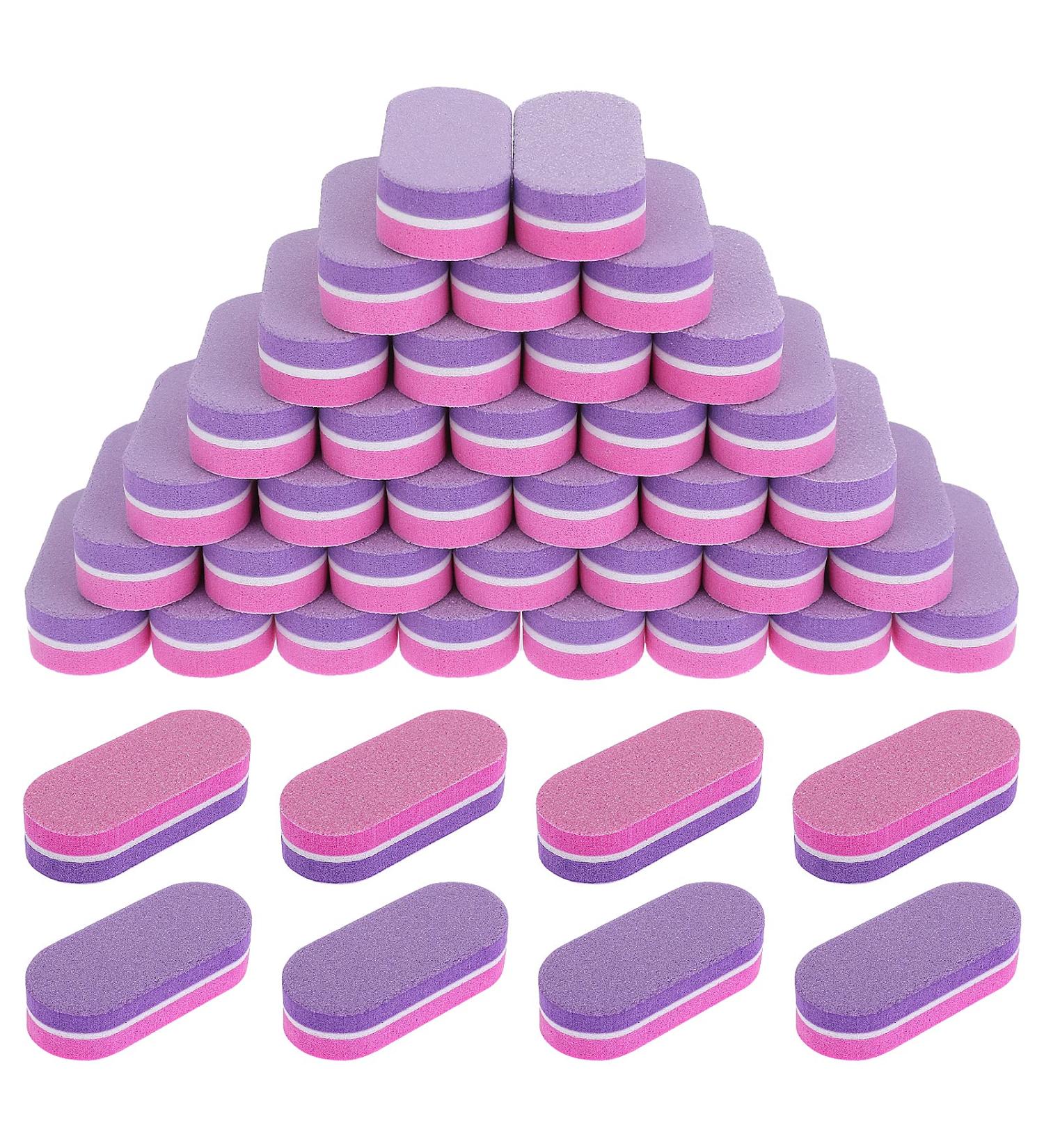 Lusofie 40Pcs Mini Nail Buffer Blocks Grit Sponge for Natural Nails - Pink - Buy Online on GoSupps.com