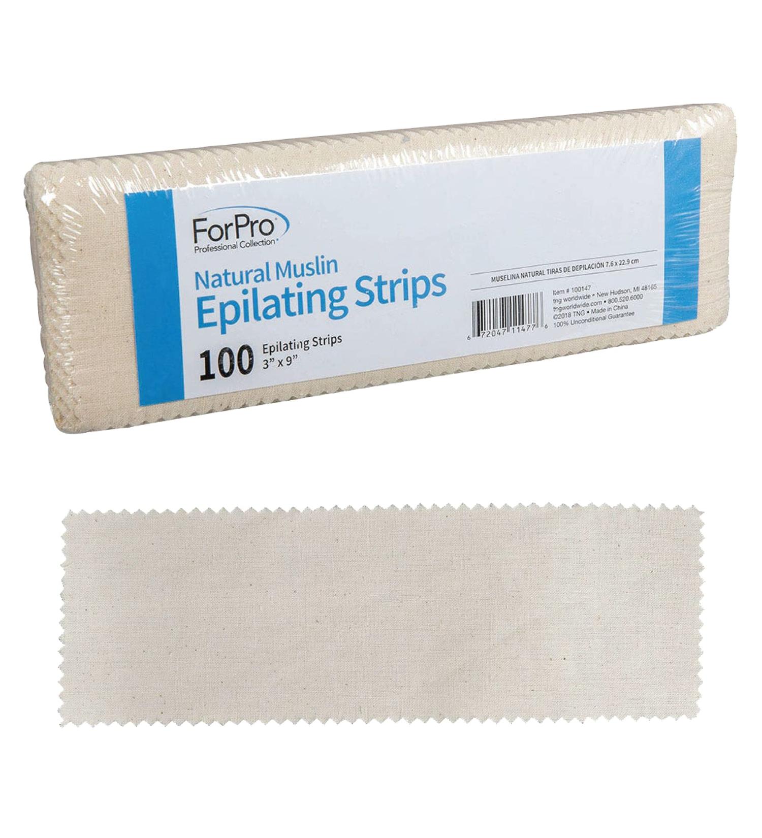 ForPro Natural Muslin Epilating Strips 100-Count - Tear-Resistant Pre-Cut Strips for Hair Removal - Buy Online on GoSupps.com