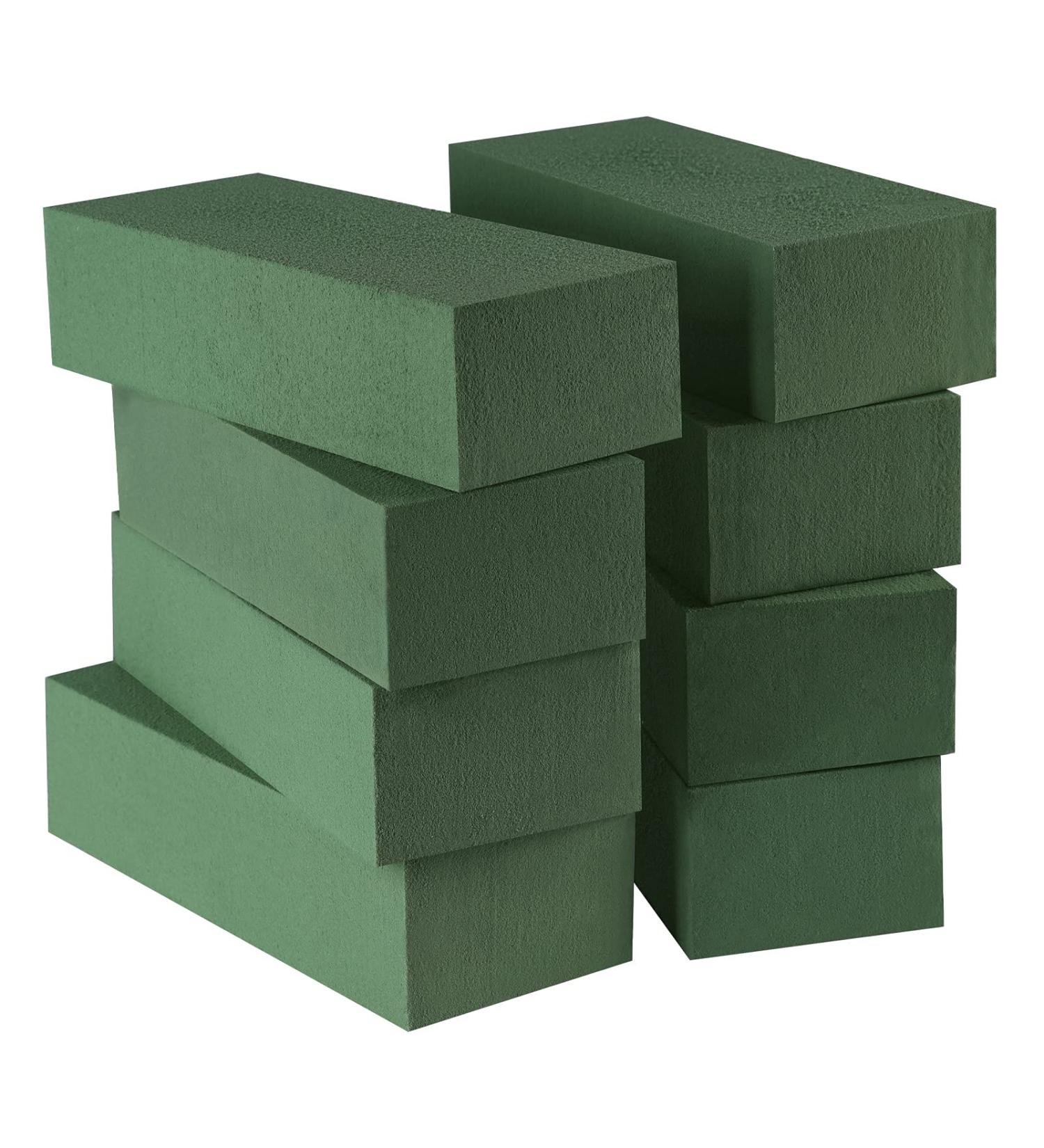 Mhonniwa 8PCS Wet Floral Foam Blocks for Artificial or Fresh Flowers - Green Flower Bricks Arrangement Supplies (8.5IN*2.4IN*3.5IN) - Buy Online on GoSupps.com