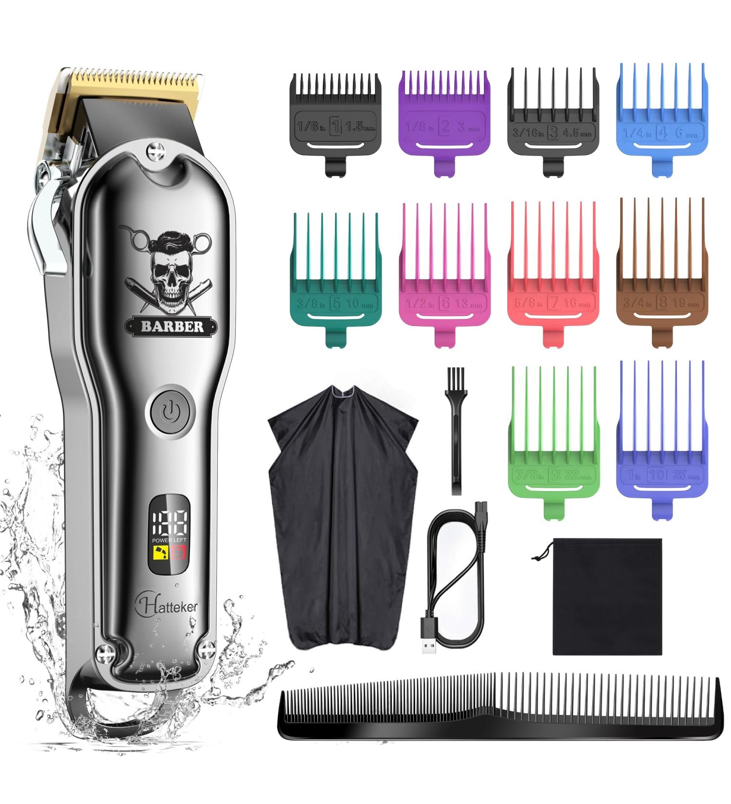 Hatteker Hair Cutting Kit Pro - Professional Barber Clippers for Men - Cordless Beard Trimmer - IPX7 Waterproof - Buy Online on GoSupps.com