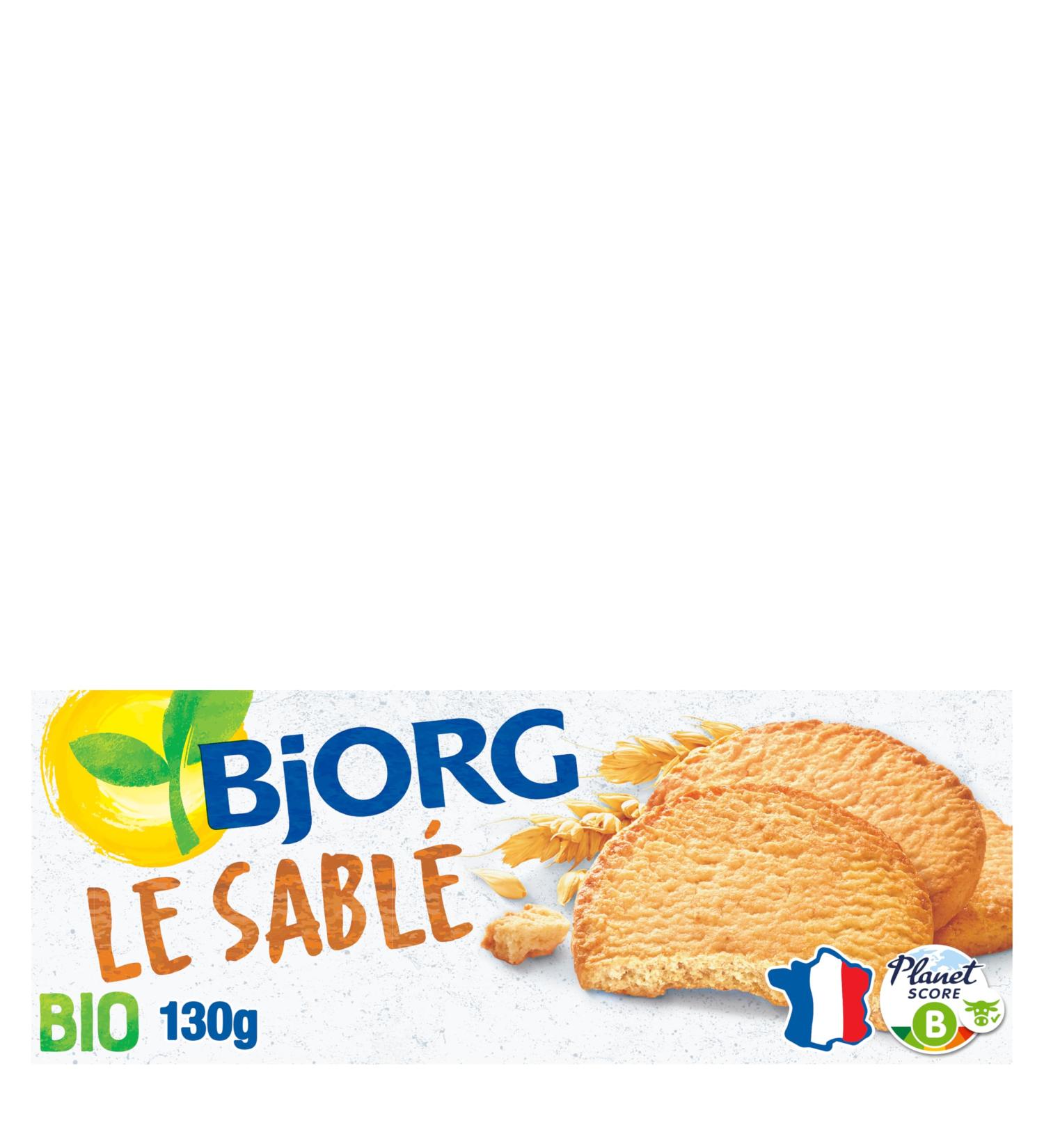 BJORG - Le Sabl - Organic Biscuits - Whole Wheat - Palm Oil Free - Source of Fiber - Unrefined Sugars - 130 g - Buy Online on GoSupps.com