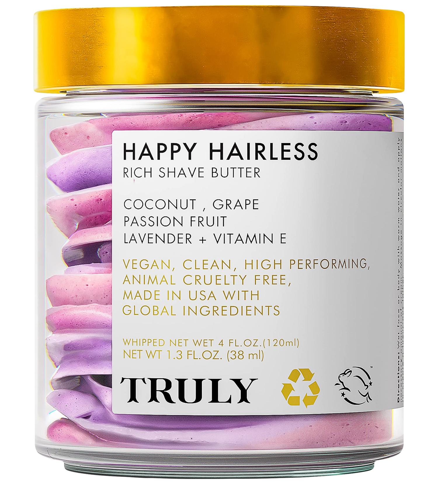 Truly Happy Hairless Shave Butter - Coconut Shave Cream for Women - Vegan & Cruelty Free - 1.3 OZ - Buy Online on GoSupps.com