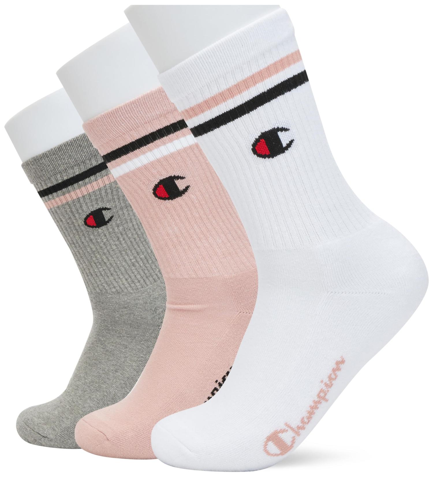 Champion Seasonal Socks C-Logo 3PP Crew Pink 39-42 EU (6-8 UK) Unisex - Adult -FW23 Pink