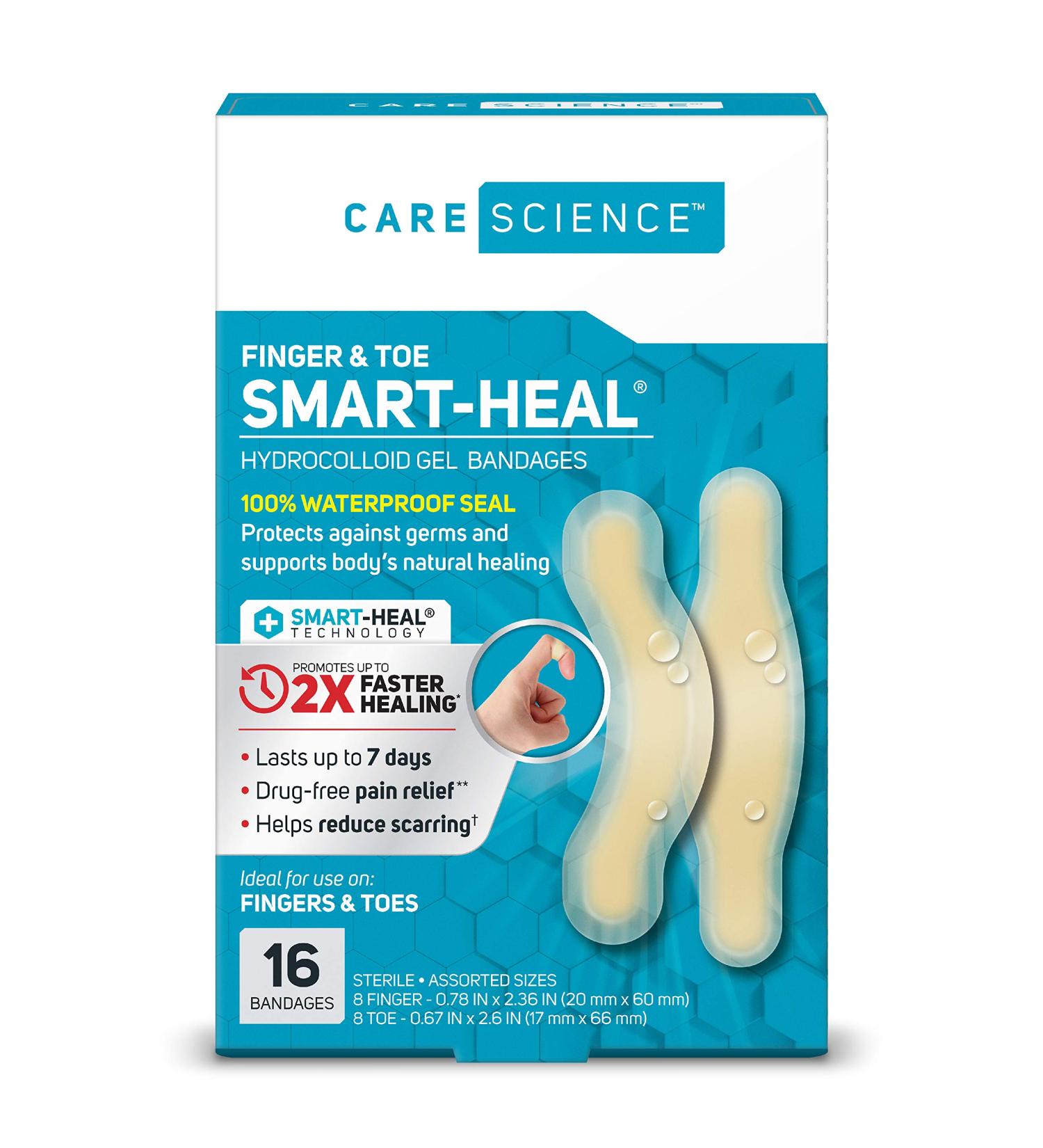 Care Science Fast Healing Hydrocolloid Gel Bandages - Assorted Sizes 16 ct | Waterproof Seal for Faster Healing & Reduced Scarring - Wound Care & Blisters - Buy Online on GoSupps.com