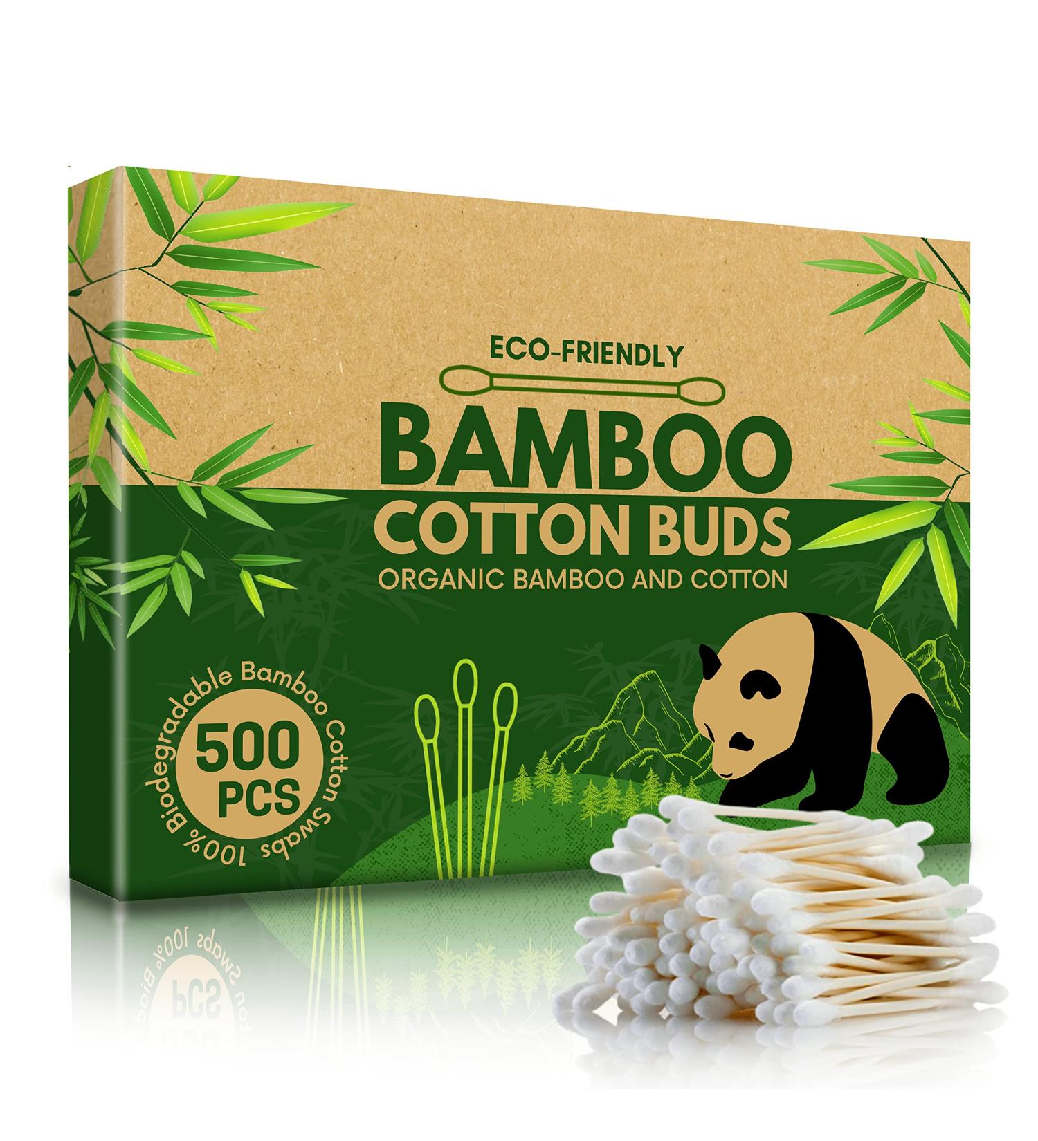 EcoWisper Bamboo Cotton Buds - 500 Eco Friendly Biodegradable Swabs for Makeup, Crafts, Cleaning & Baby Hygiene - Buy Online on GoSupps.com