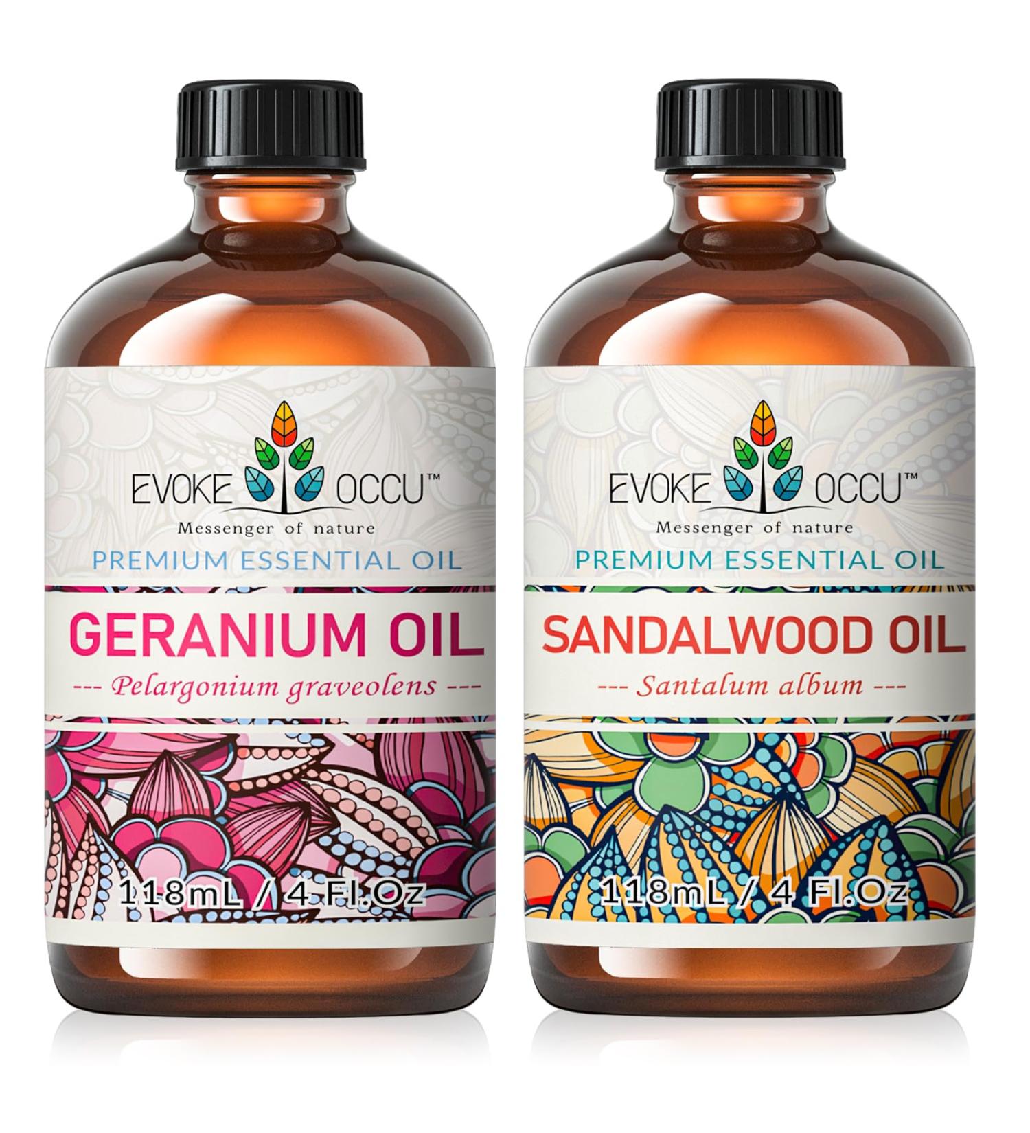 EVOKE OCCU Geranium Essential Oil and Sandalwood Essential Oil - 4 Fl Oz - Buy Online on GoSupps.com
