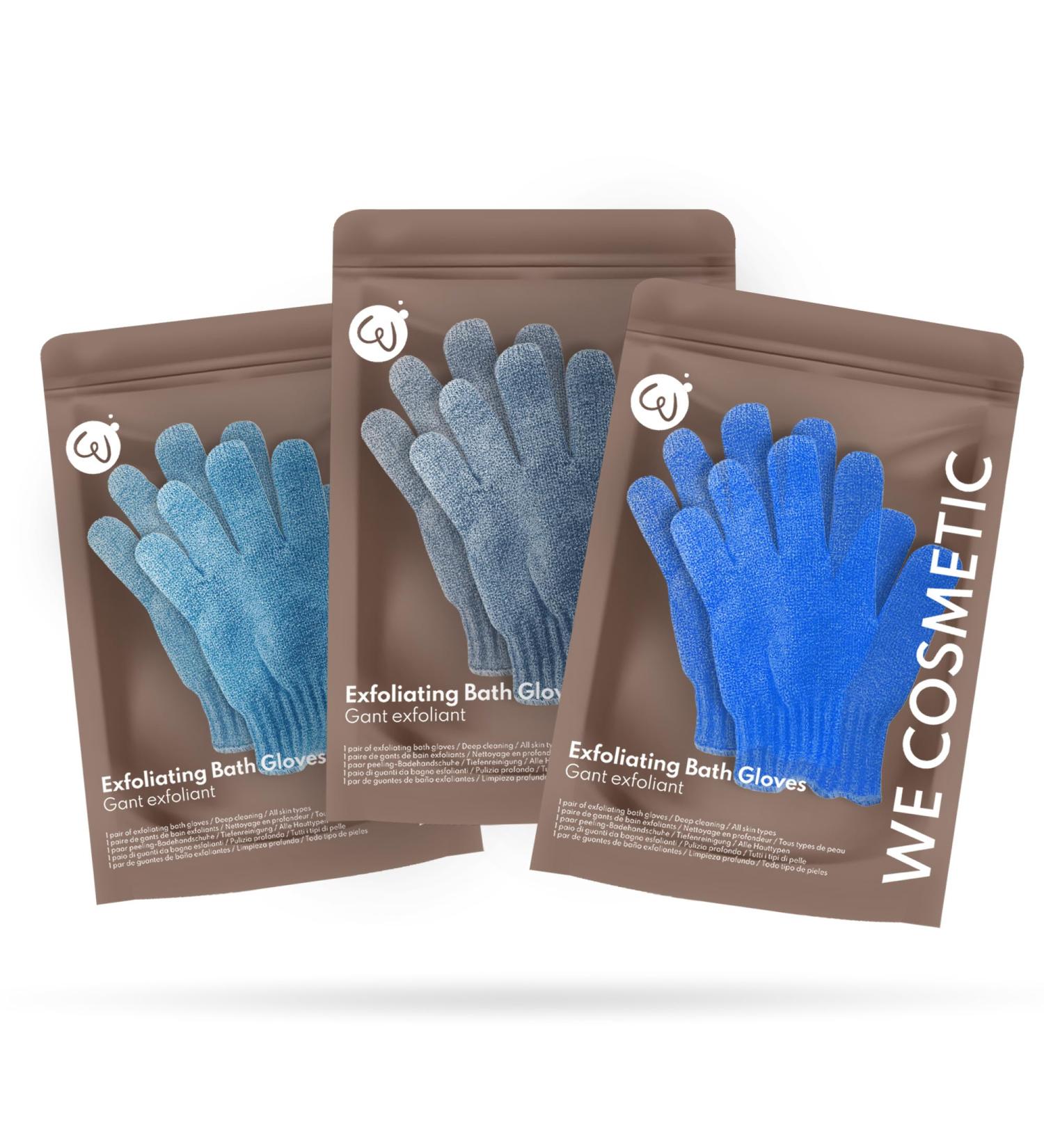 WE COSMETIC Body Exfoliating Gloves Set - Light, Medium, Heavy Exfoliation Mitts - Buy Online on GoSupps.com