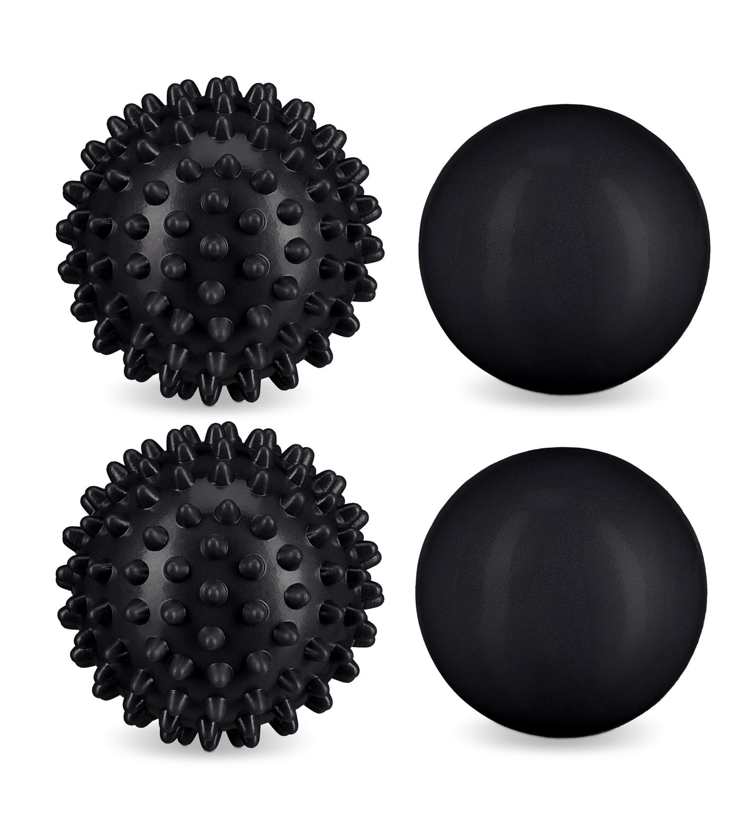Relaxdays Massage Ball Set of 4 - Hedgehog & Smooth Lacrosse Balls Self-Massage for Fascia Relief - International Shipping Available - Buy Online on GoSupps.com