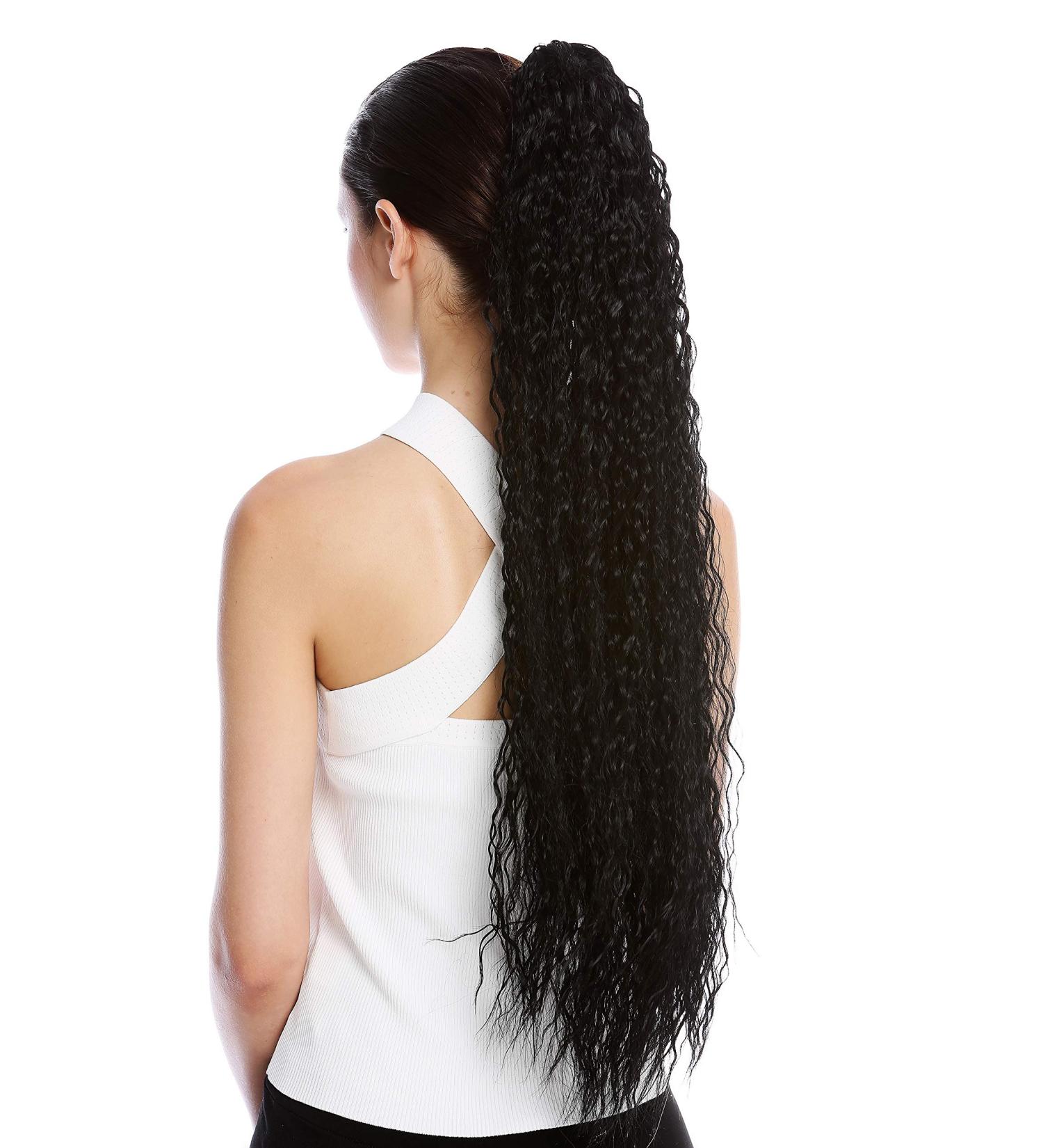 WIG ME UP N857-V-1 Hairpiece Braid Ponytail | Extra Long Voluminous Curly Afro Kinks | 75 cm Black Hair Extensions - Buy Online on GoSupps.com