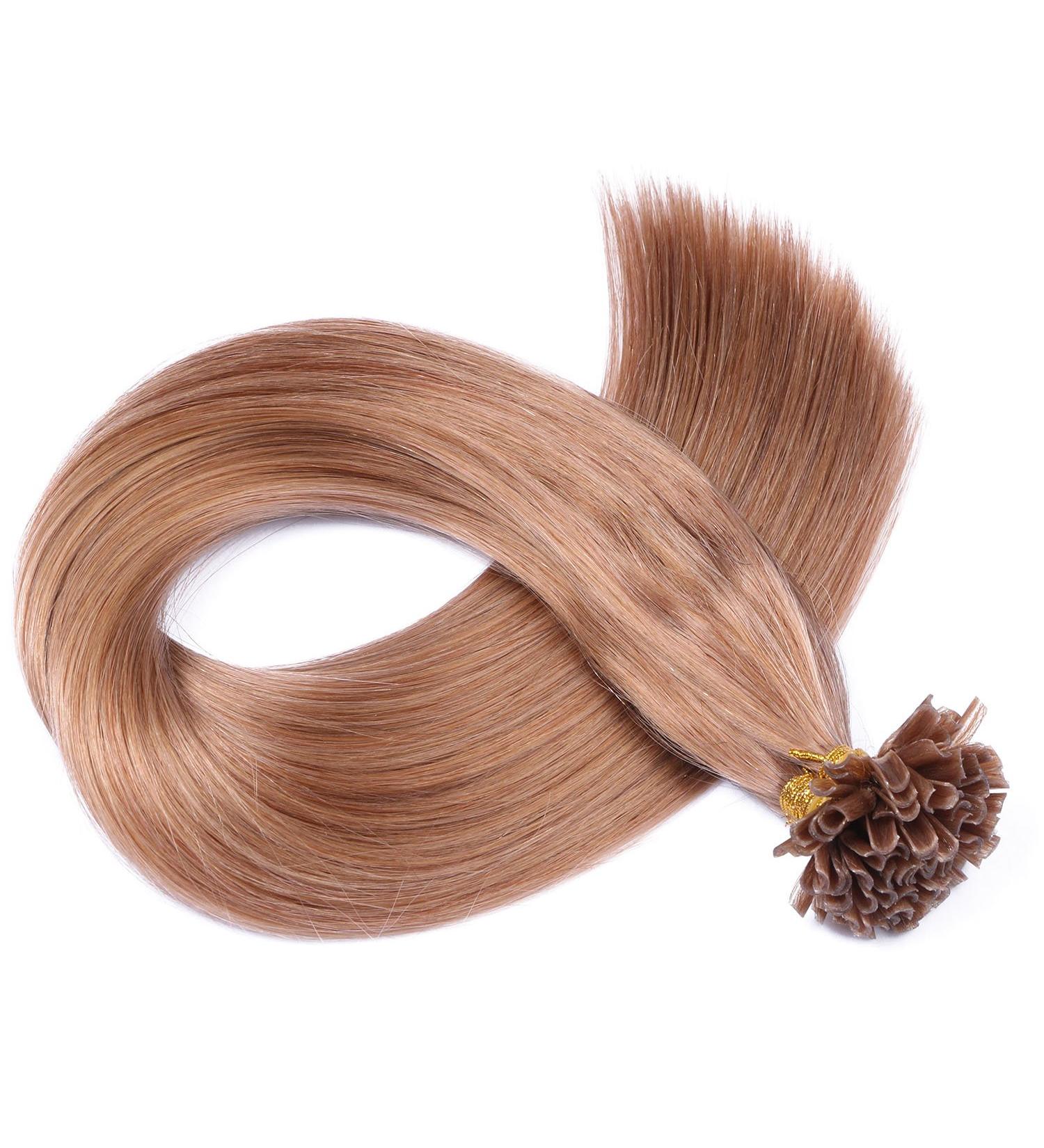 Keratin Bonding Hair Extensions #27 Honeyblond 60cm - 200 Strands 100% Remy Real Hair U-Tip by Novon - Premium Quality - Buy Online on GoSupps.com