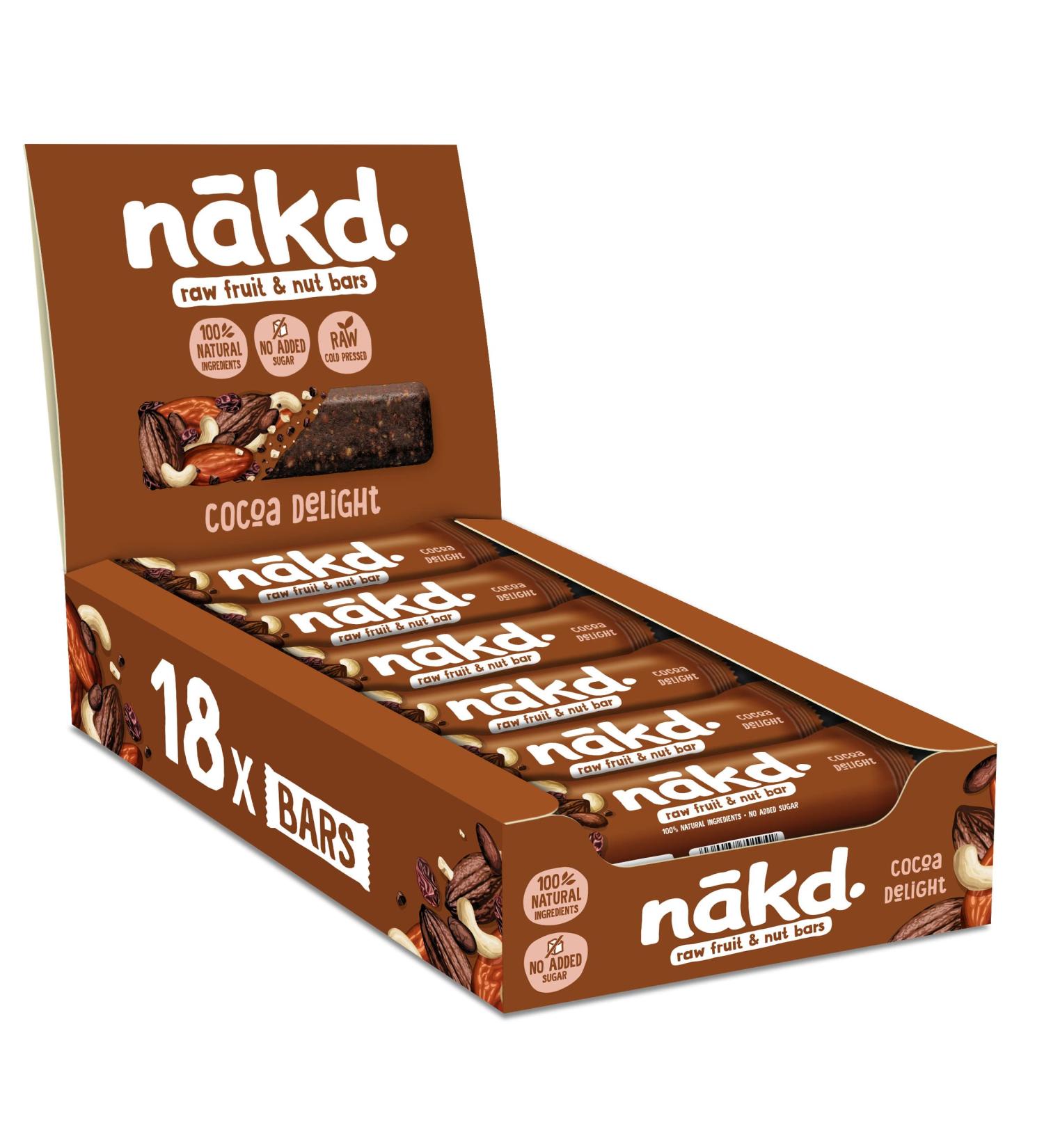 Nakd - Cocoa Delight Bar - 35g (Case of 18) - Buy Online on GoSupps.com