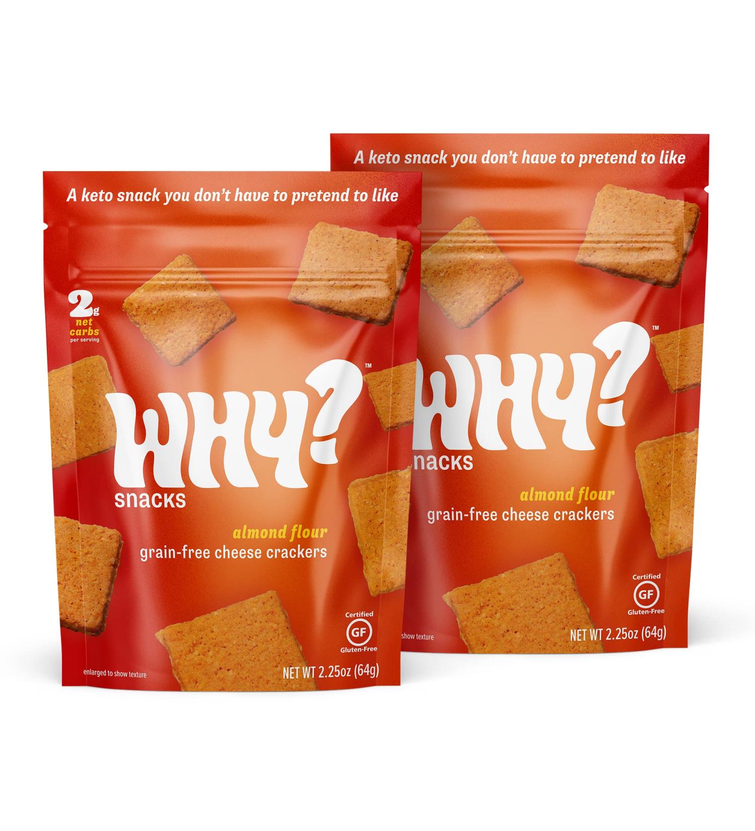 Original Cheddar Low-Carb Keto Crackers - Grain-Free & Gluten-Free Snack | 2 Pack (2.25 oz each) - Buy Online on GoSupps.com
