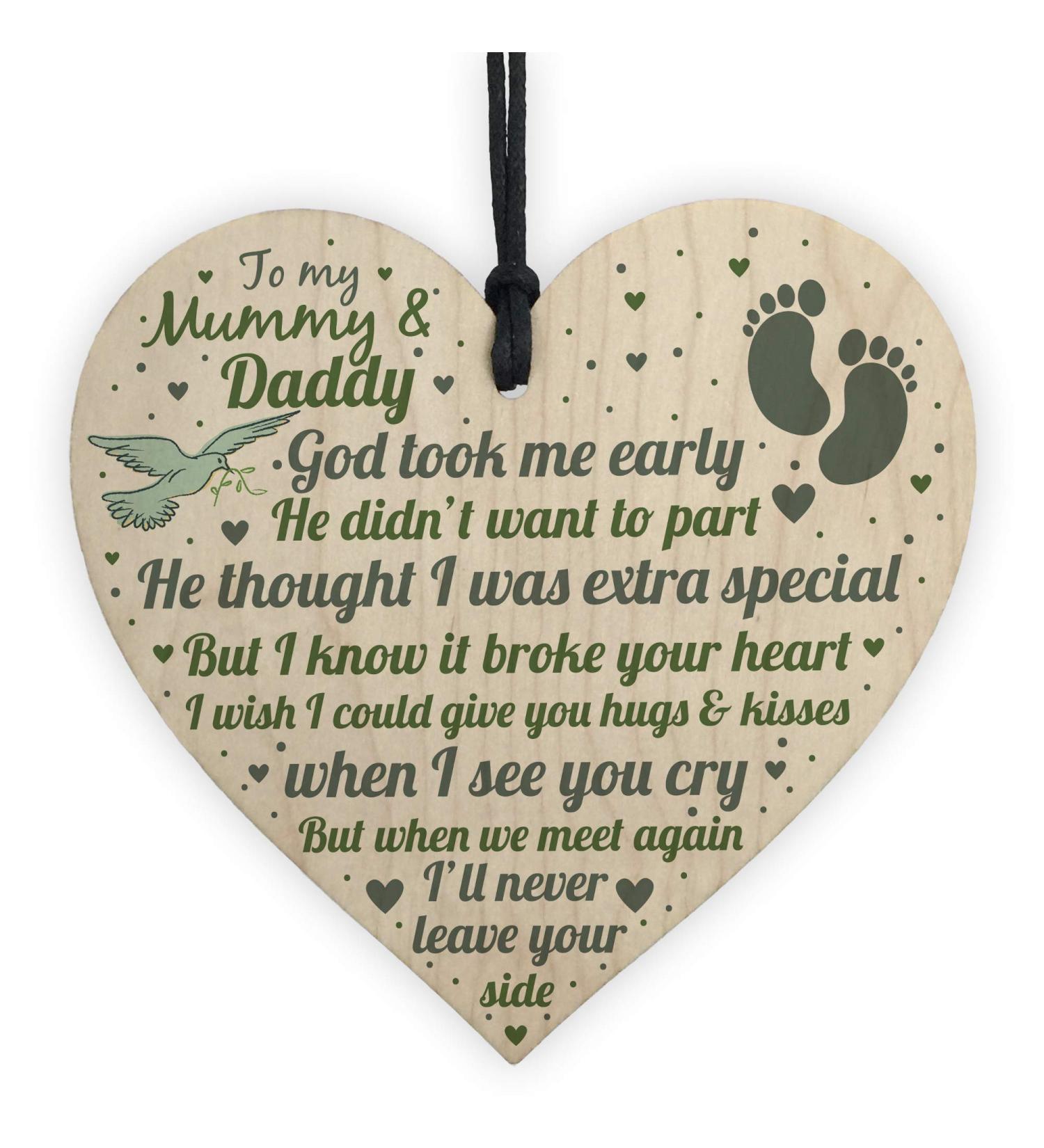 RED OCEAN Baby Memorial Gifts Card Wooden Heart Lost Baby Memorial Daughter Son Plaque Keepsake - Buy Online on GoSupps.com