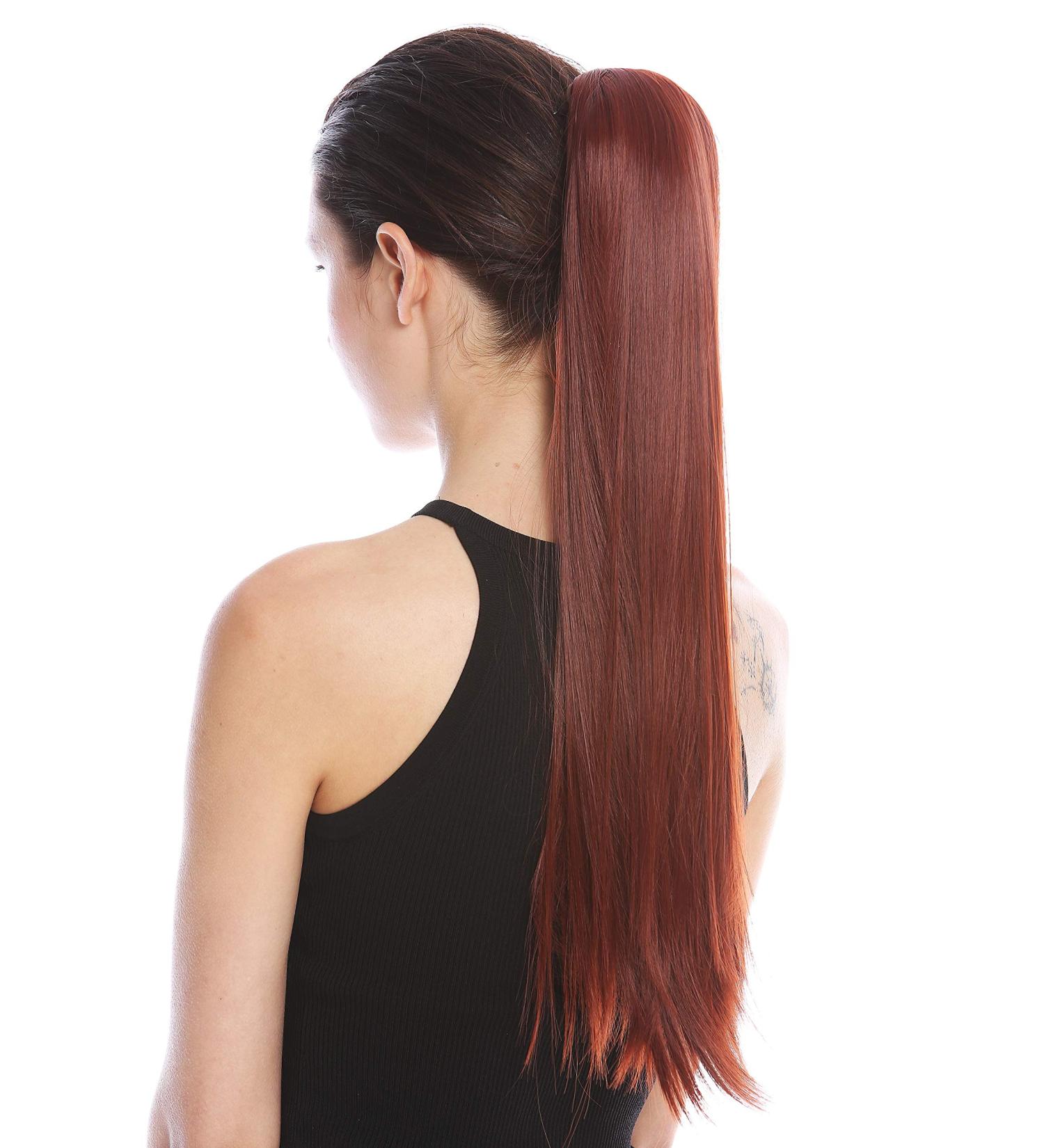 WIG ME UP YZF-1094S-35 | 63cm Long Straight Red-Brown & Gold Braid Ponytail Hairpiece | International Shipping - Buy Online on GoSupps.com