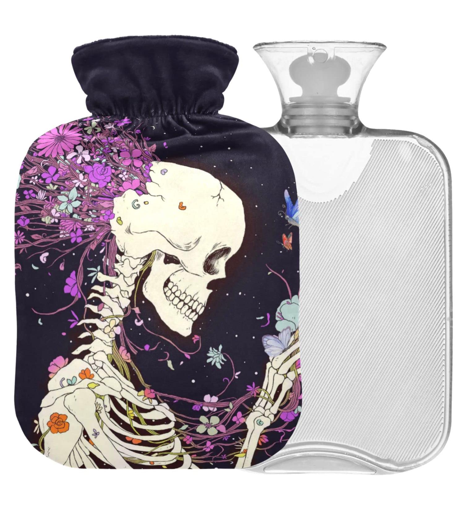 Naanle Skull Hot Water Bottle - 1L Transparent Heat Bottle for Bed & Hand Warmers | Pain Relief & Cold Therapy Solution for Winter - Buy Online on GoSupps.com