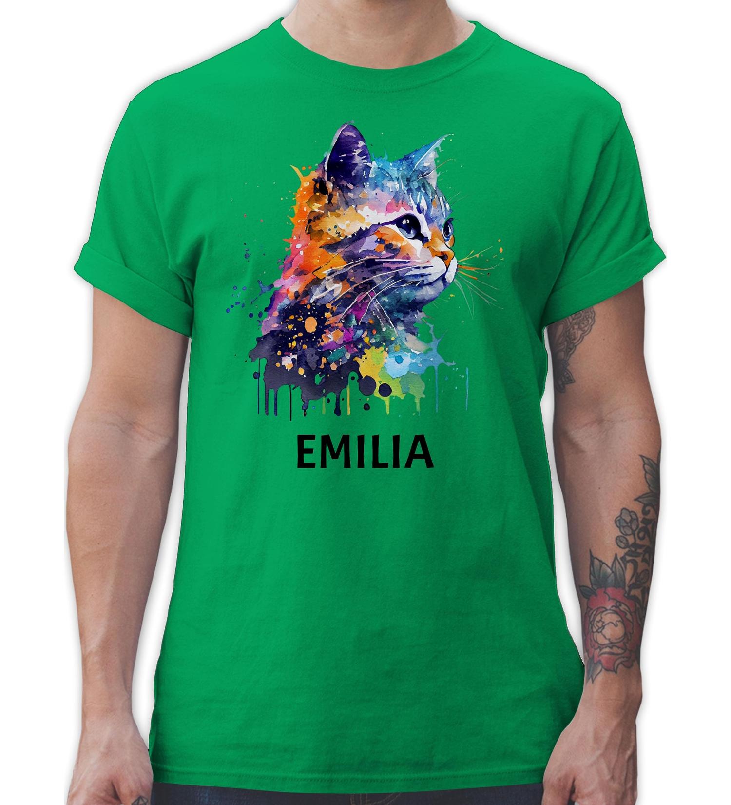 Personalized Cat Lover T-Shirt for Men - Custom Name Gift by Shirtracer | Green M - Buy Online on GoSupps.com
