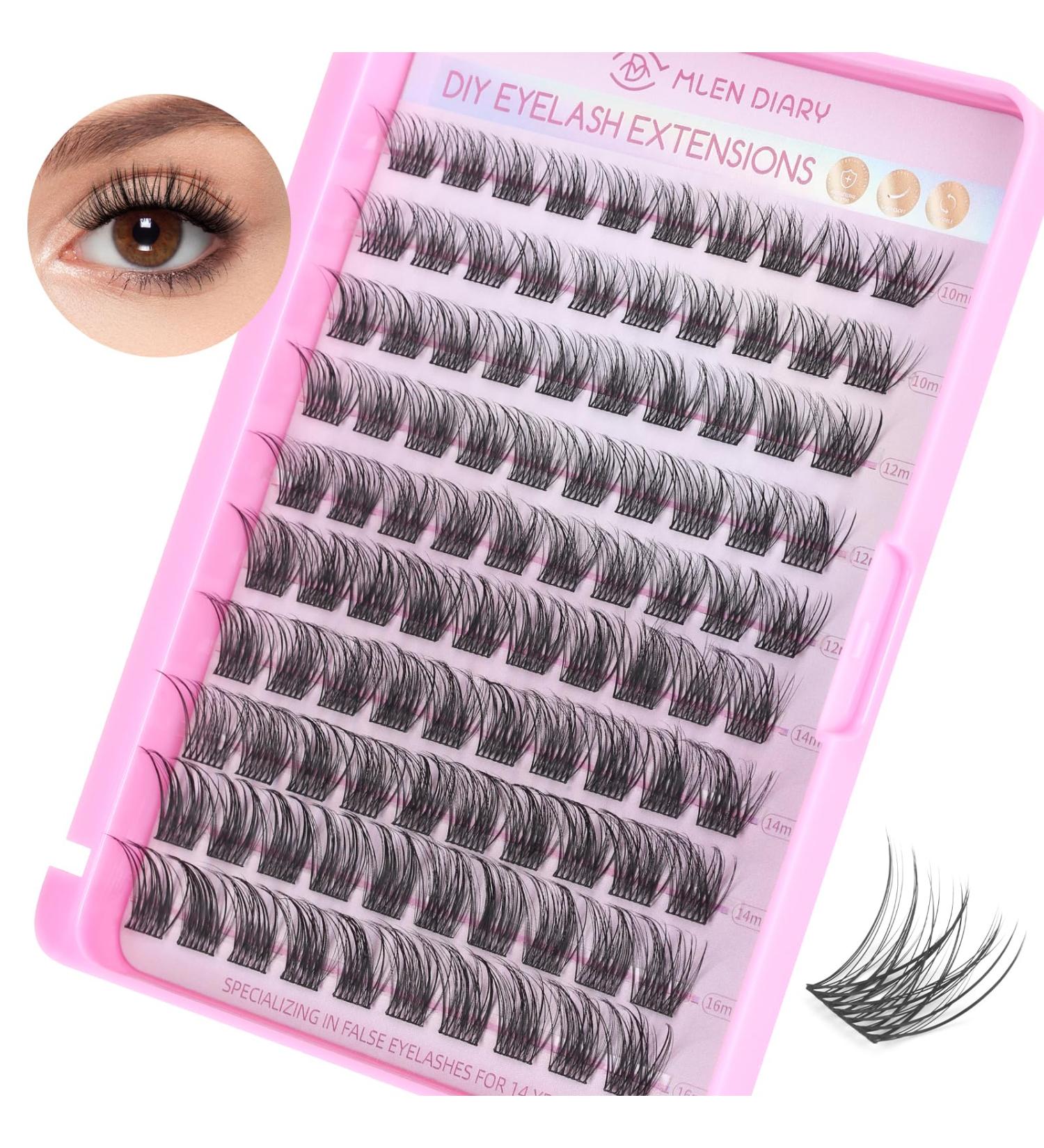 100PCS Lash Clusters - Wispy D Curl Eyelash Extensions | Fluffy Natural Volume Reusable DIY - 10-16mm Mix - Buy Online on GoSupps.com