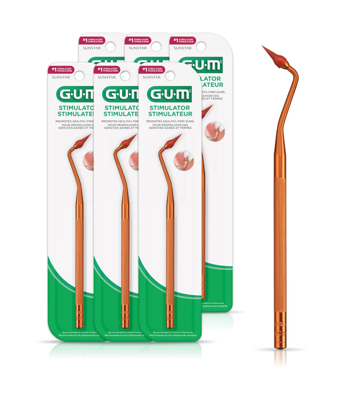 GUM Stimulator Handle with Conical Shaped Rubber Tip (6 x 1 count) 6 Stimulators - Buy Online on GoSupps.com