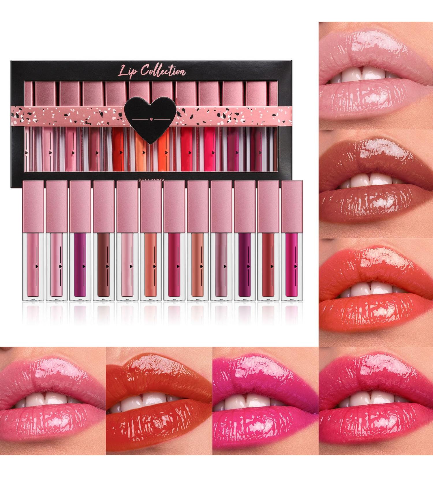 12 Colors Tinted Lip Gloss Set - Hydrating Moisturizing Liquid Lipsticks Waterproof Glow Oil Rich Color Lip Gloss for Women & Girls - 2024 - Buy Online on GoSupps.com