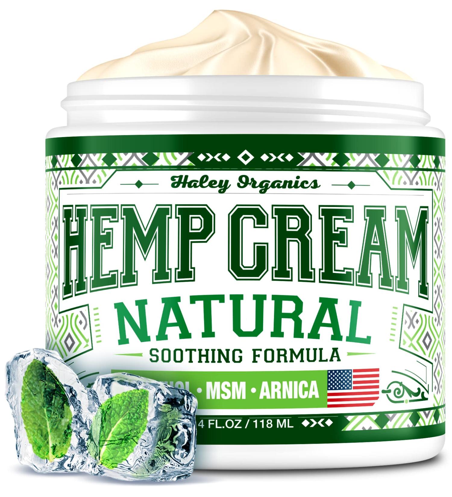 Haley Organics Hemp Cream - Natural Hemp Extract for Joint and Muscle Discomfort - Made in USA - 4 Fl Oz - Buy Online on GoSupps.com