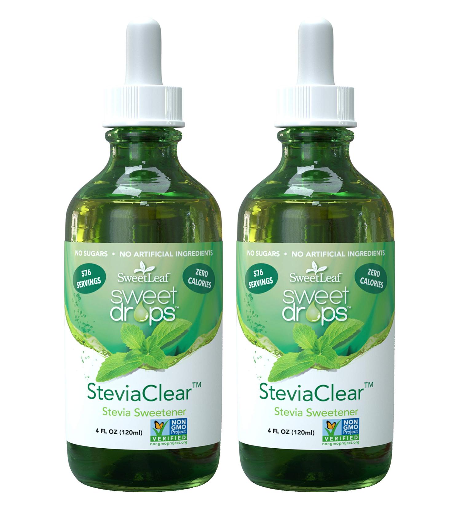 SWEETLEAF Stevia Clear Liquid 4 Oz (2 Pack) - Natural Sweetener, Zero Calories - 4 Fl Oz x 2 - Buy Online on GoSupps.com
