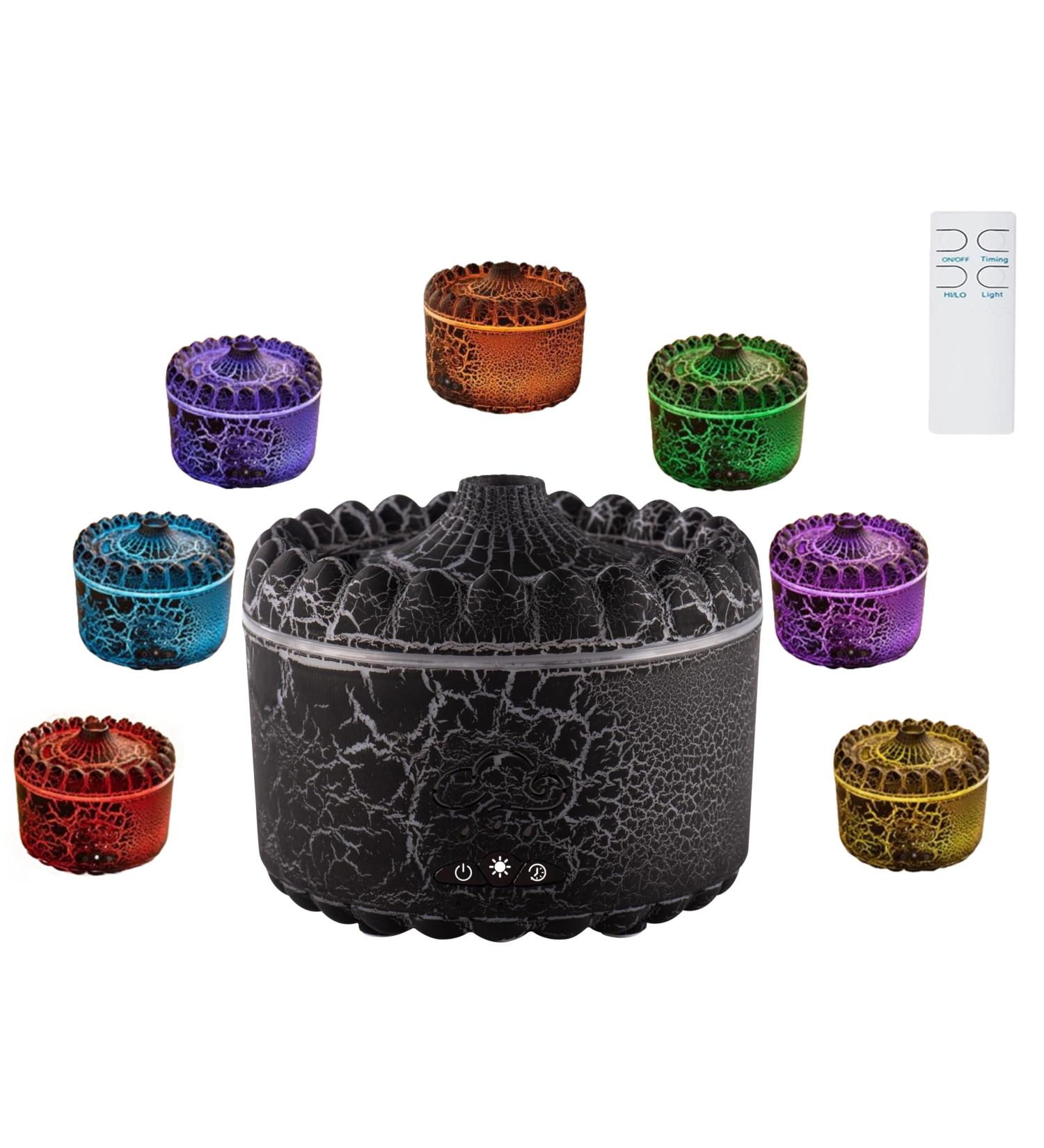 Essential Oil Diffuser with Remote - 300ml Volcano Aromatherapy Humidifier | Cool Mist Auto-Off 2 Modes | Perfect for Home & Office (Black - Buy Online on GoSupps.com