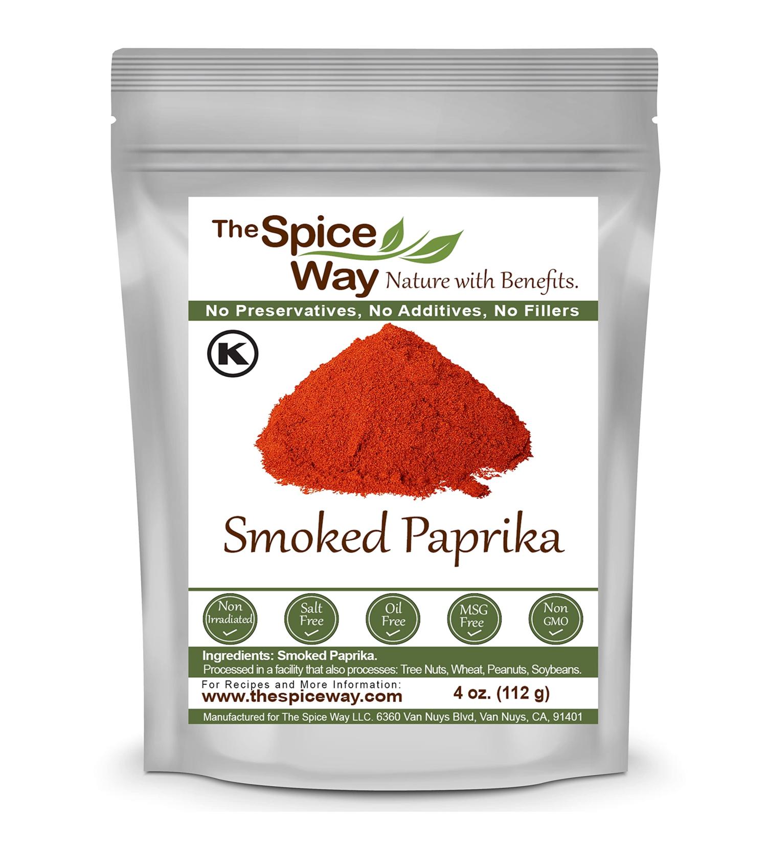 The Spice Way Smoked Paprika - pure no additives Non-GMO no preservatives no fillers. Authentically smoked with herbs.4 oz resealable bag - Buy Online on GoSupps.com