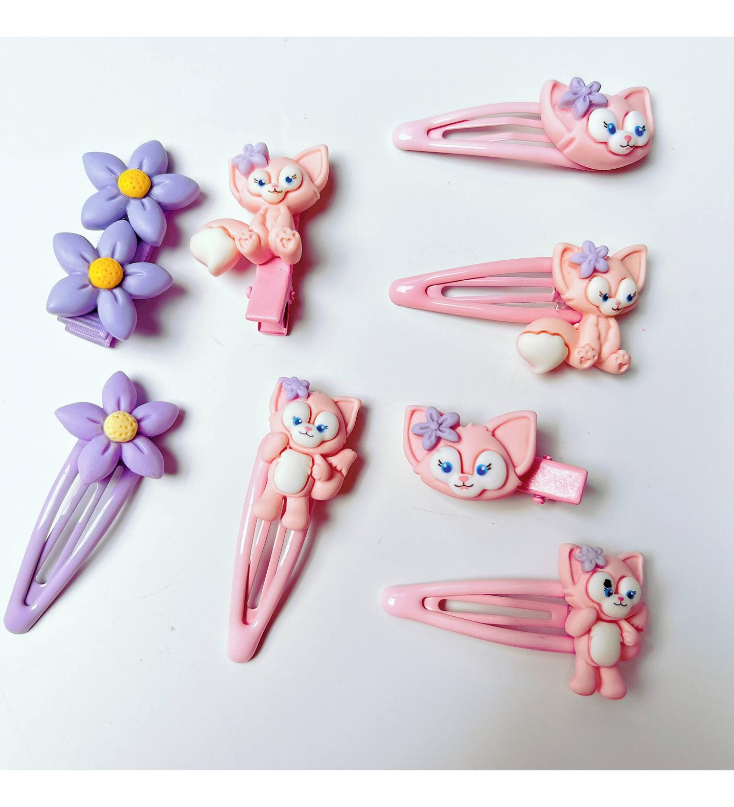 VTELI 8 Pcs Kawaii Fox Hair Clips | Cute Animal Design for Women & Girls - Pink | Ideal Birthday Gift - Buy Online on GoSupps.com