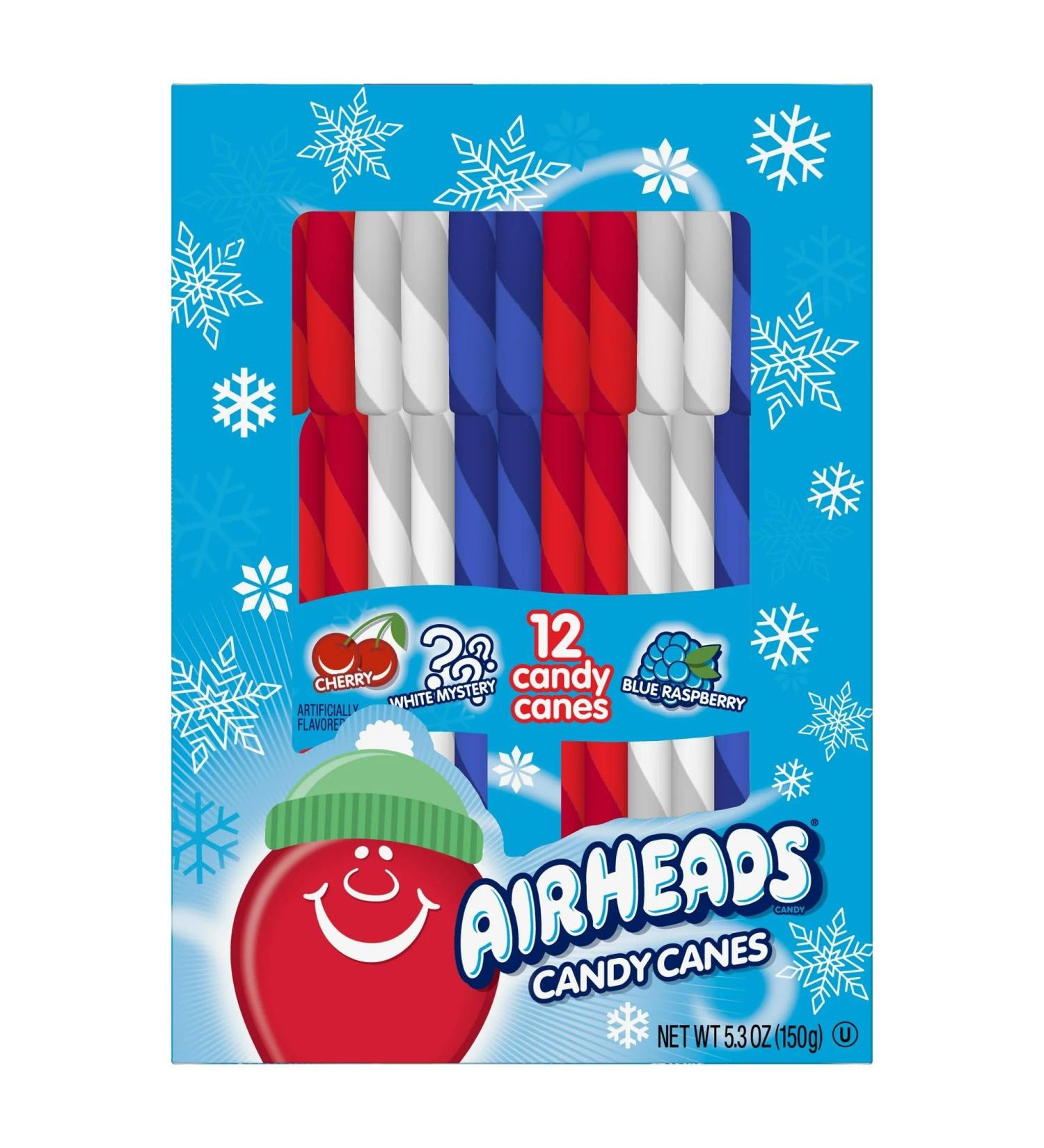 Airheads Assorted Flavors Candy Canes 5.3 oz 12 Count