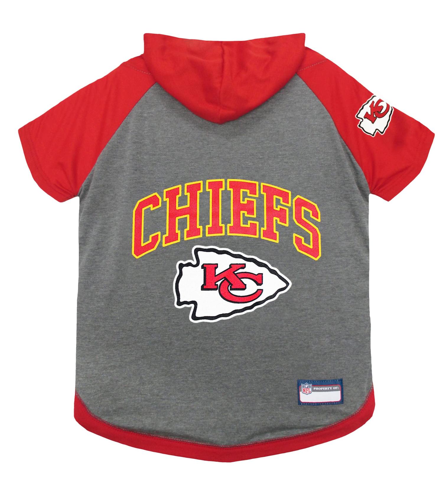 Pets First Kansas City Chiefs Red Hooded T-Shirt for Dogs - Size L | NFL Pet Apparel - Buy Online on GoSupps.com
