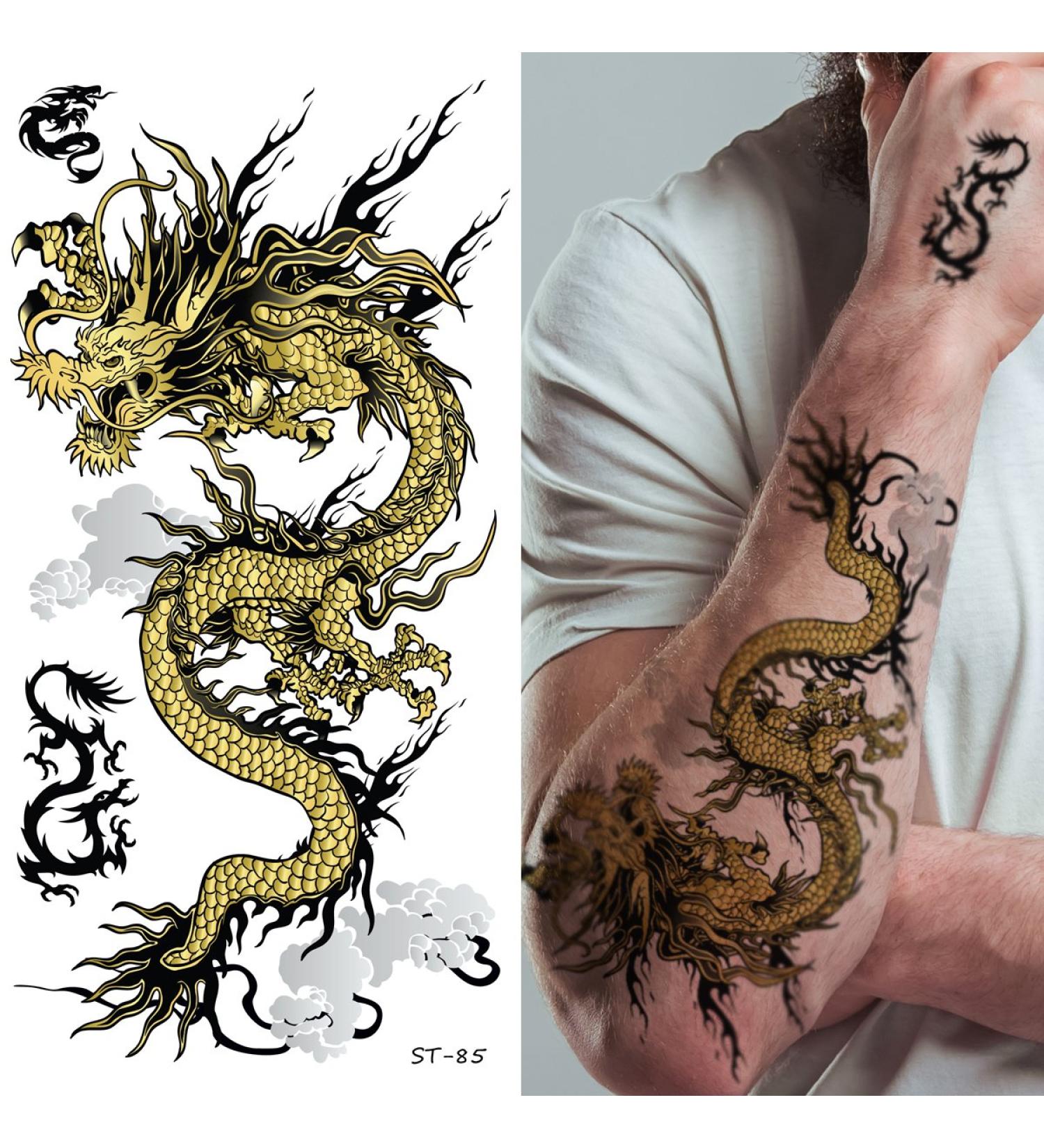 Supperb  Temporary Tattoos - Angry Dragon (Set of 2)
